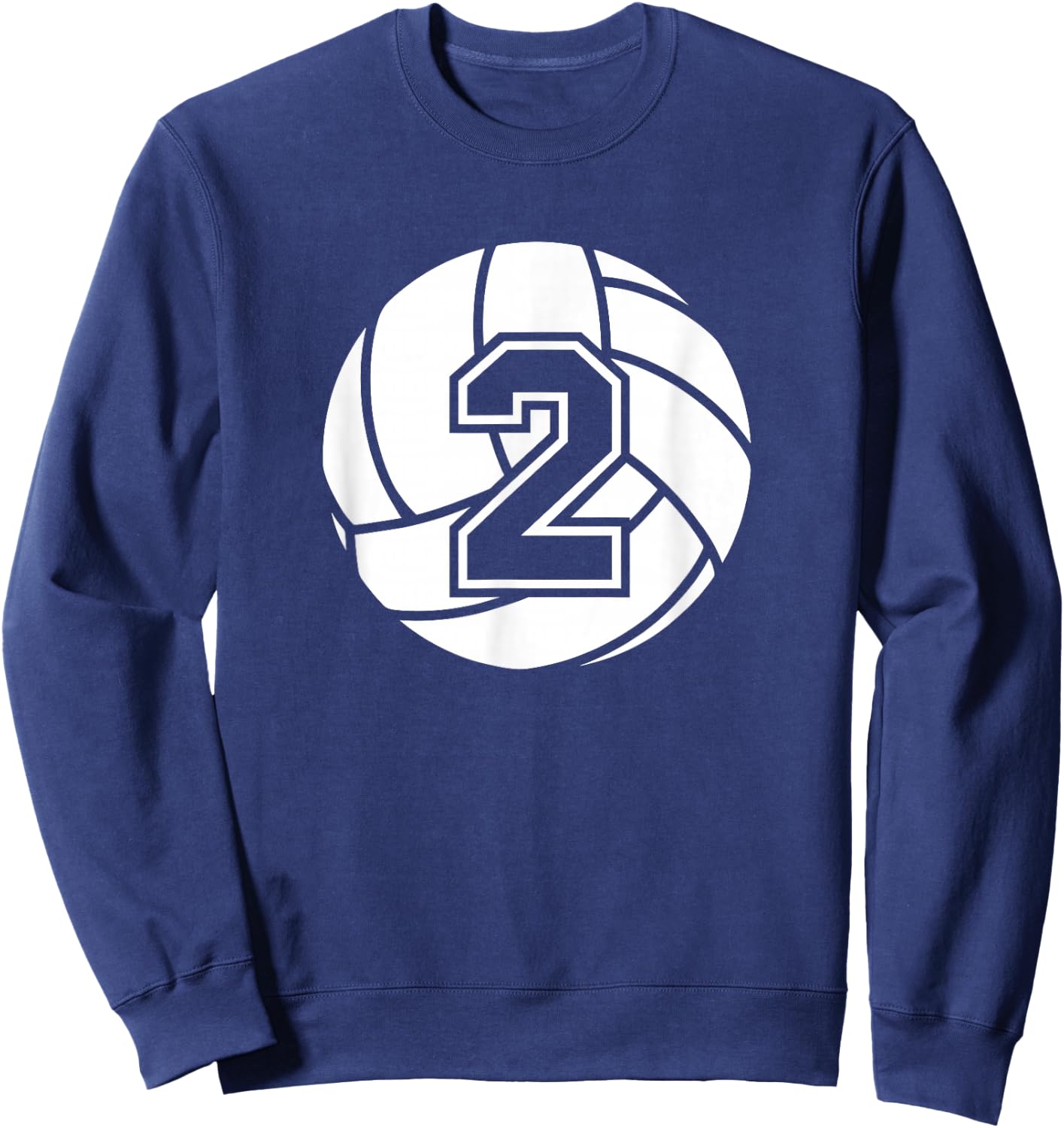 Volleyball Player #2 Volleyball Mom Dad Jersey Number 2 Sweatshirt - Sweatshirt | Navy