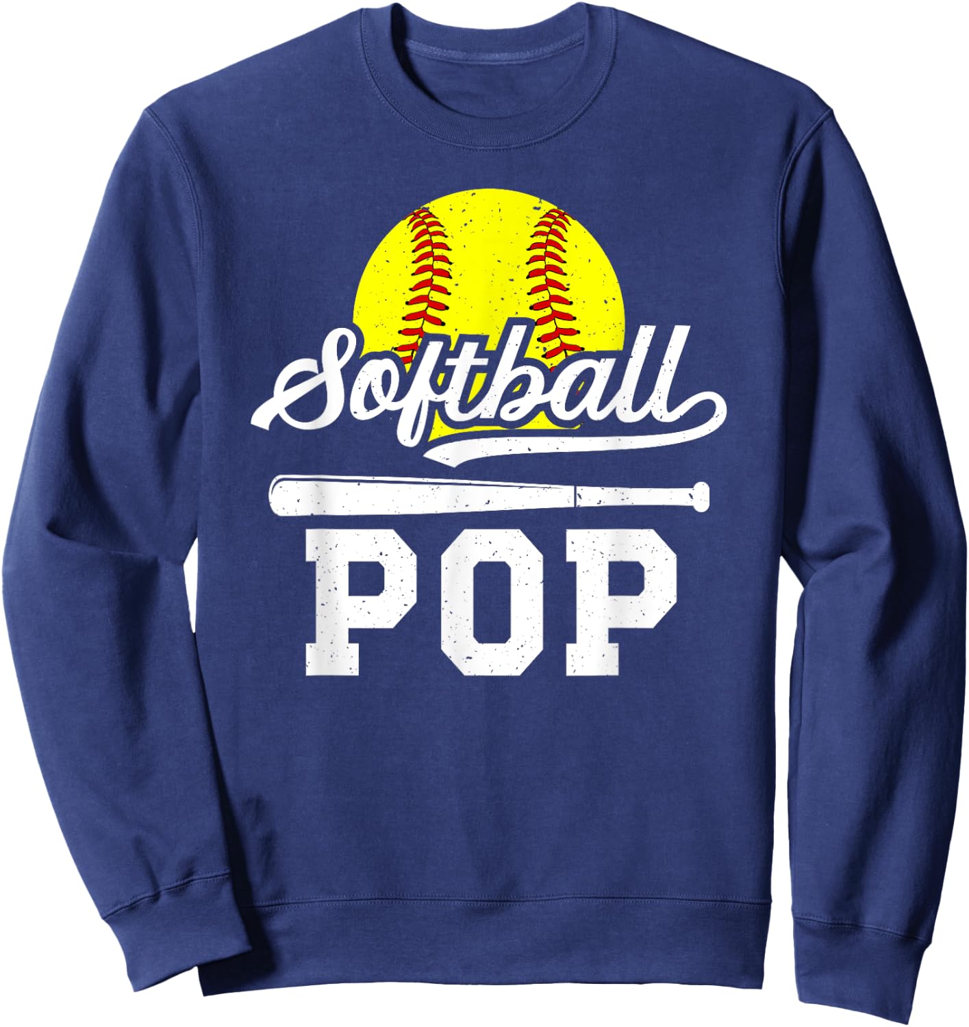 Softball Pop Grandpa Pop Of A Softball Player Pop Sweatshirt - Sweatshirt | Navy