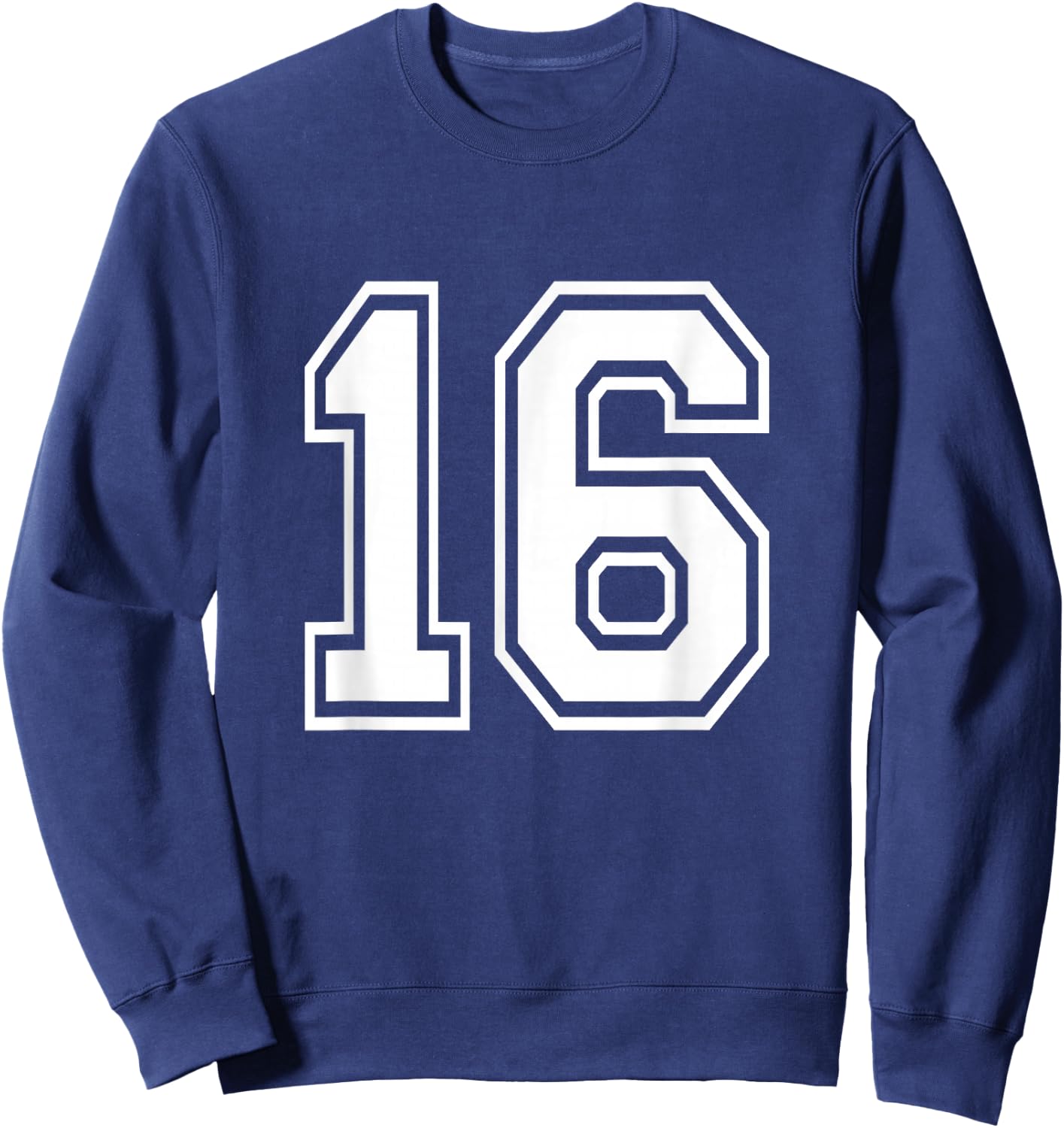 Number 16 Varsity Sports Team Jersey 16th Birthday 16 Years Sweatshirt - Sweatshirt | Navy