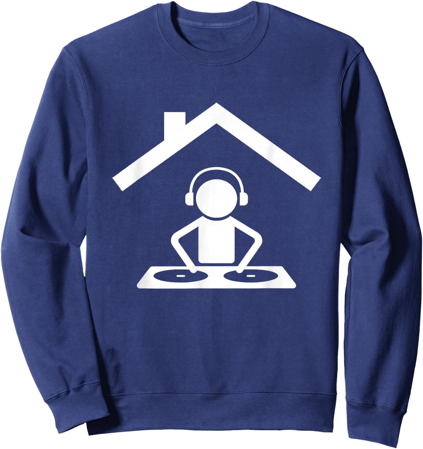 DJ Party Club Music Turntable Disc Jockey EDM House DJ Sweatshirt - Sweatshirt | Navy