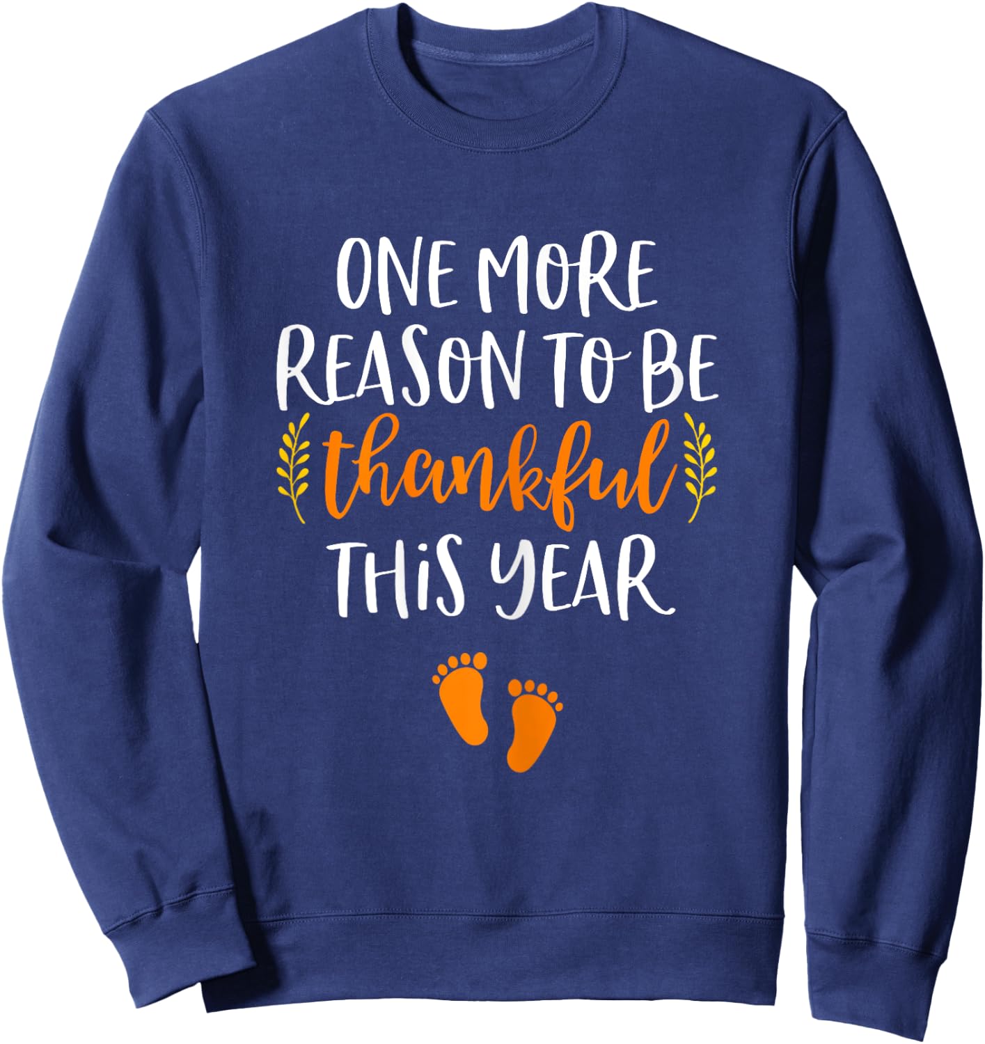 Thanksgiving Pregnancy Announcement Shirt Fall Baby Reveal Sweatshirt - Sweatshirt | Navy