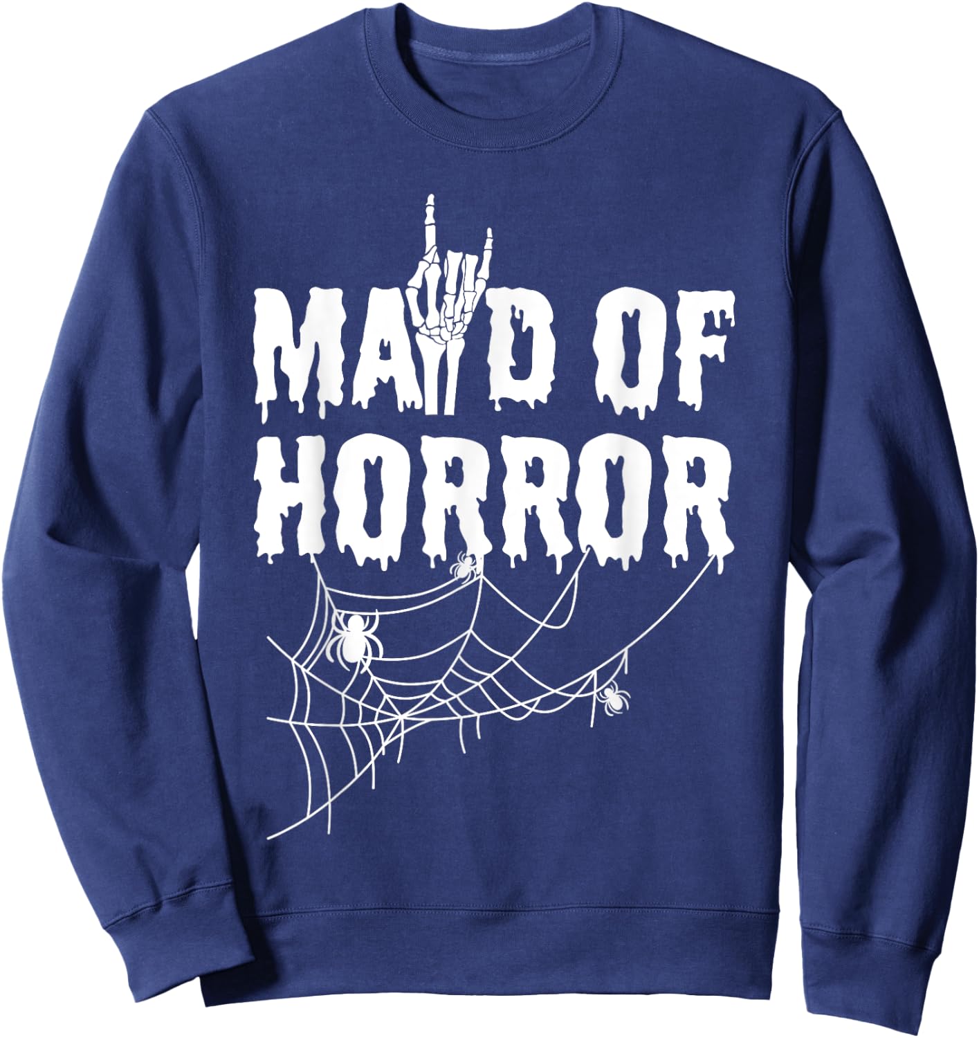 Maid Of Horror Bride Bridesmaid Halloween Bachelorette Sweatshirt - Sweatshirt | Navy