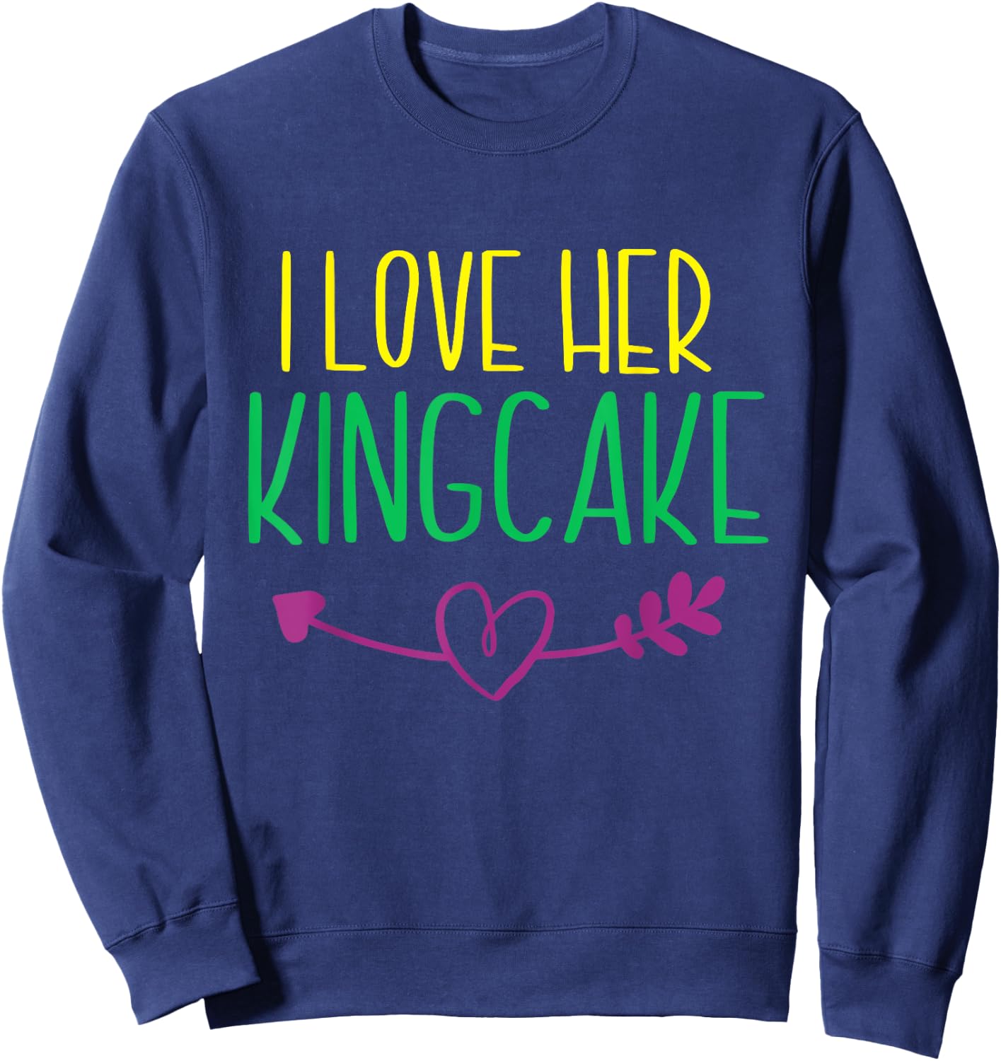 I Love His Crawfish Mardi Gras Funny Masquerade Party Couple Sweatshirt - Sweatshirt | Navy