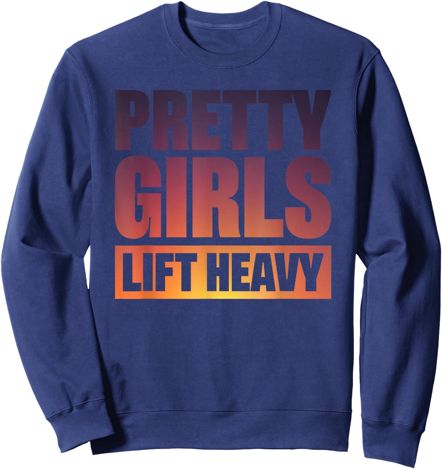 Weightlifting Fitness Gym Girl Powerlifter Women's Black Short Sleeve Modern Classic Regular Fit Sweatshirt - Sweatshirt | Navy