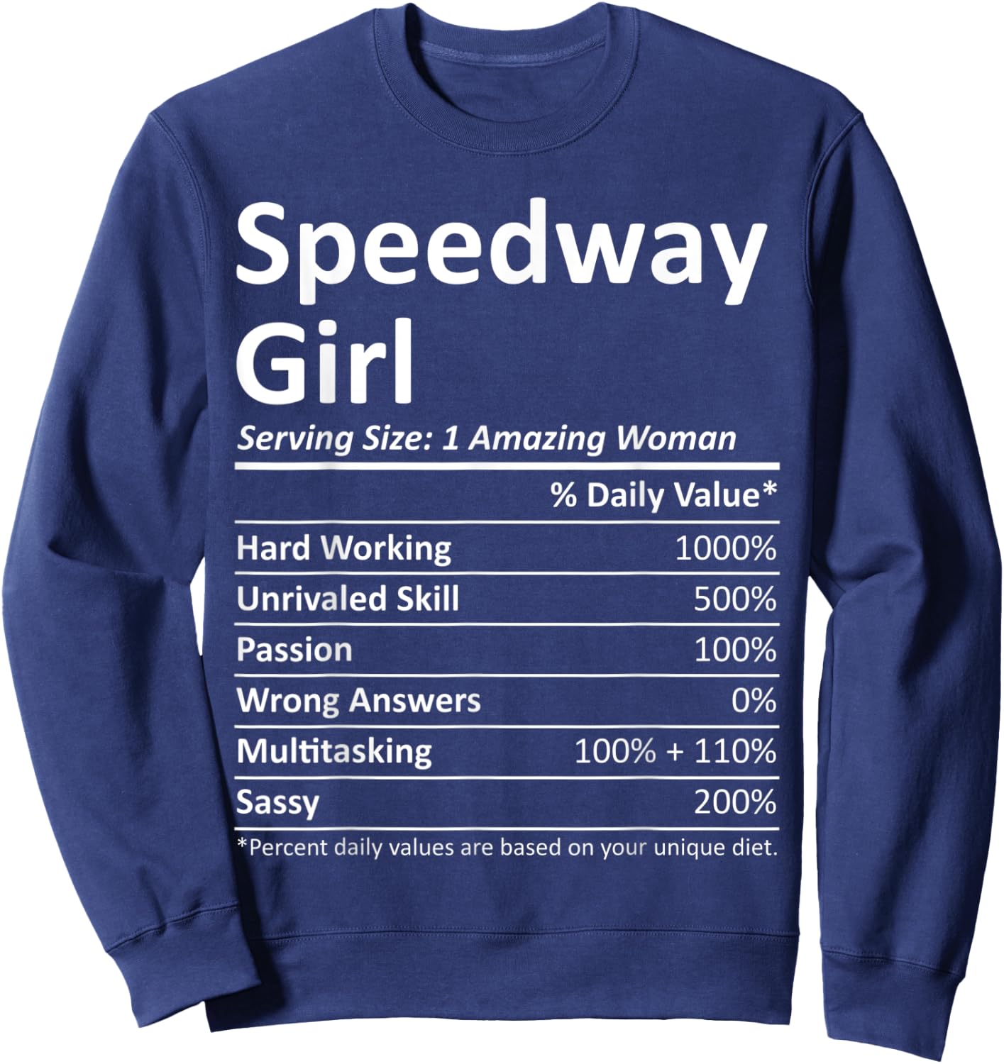 SPEEDWAY GIRL IN INDIANA Funny City Home Roots USA Gift Sweatshirt - Sweatshirt | Navy