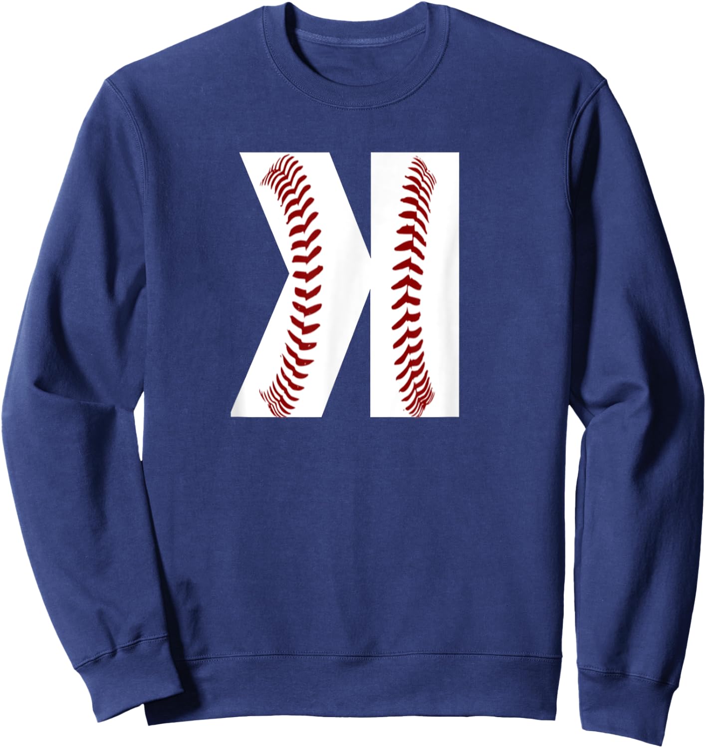 Boys Pitcher Backwards K Baseball Stitches Graphic Art Gift Sweatshirt - Sweatshirt | Navy
