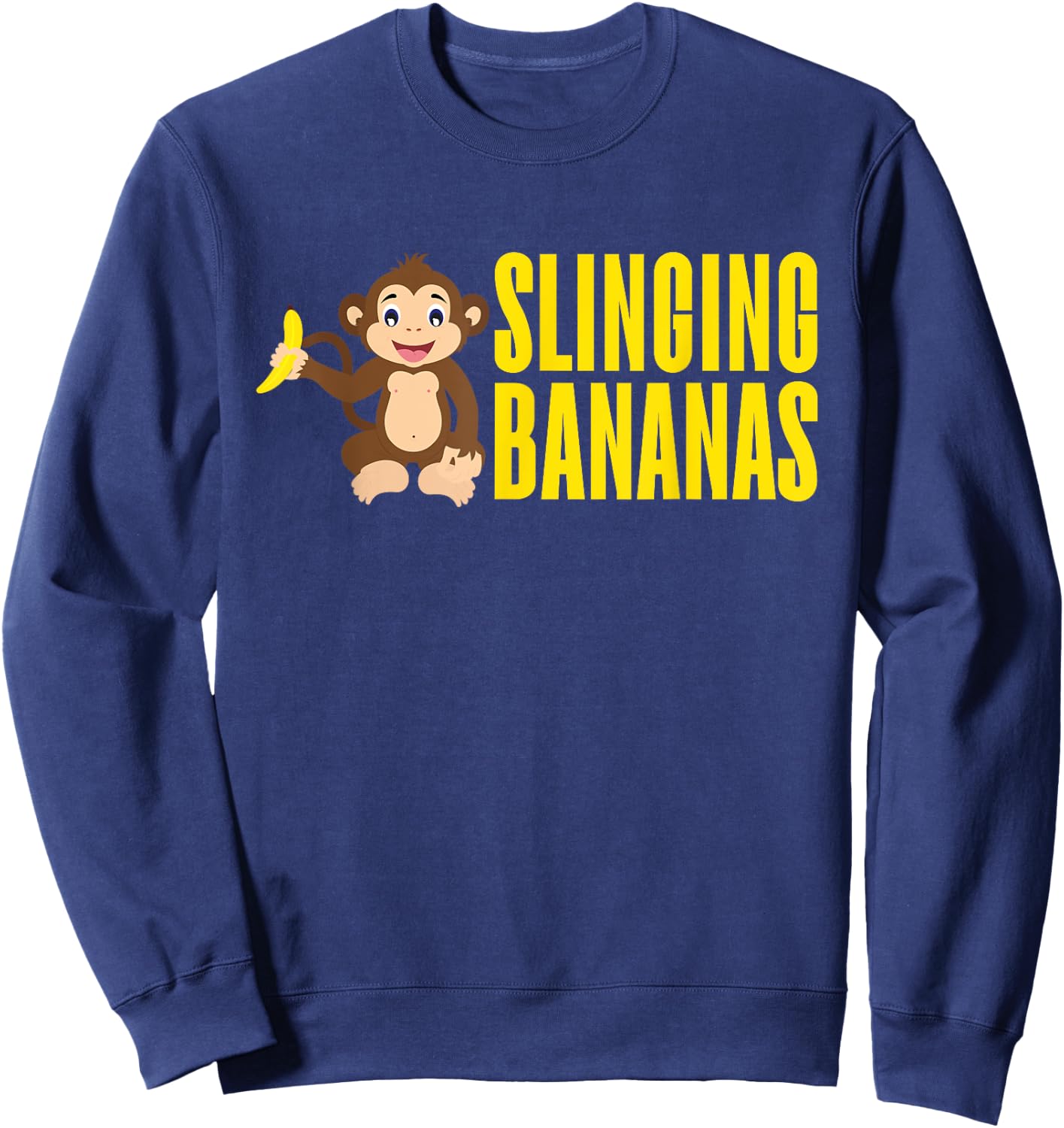 Slinging Bananas Monkey Sweatshirt - Sweatshirt | Navy