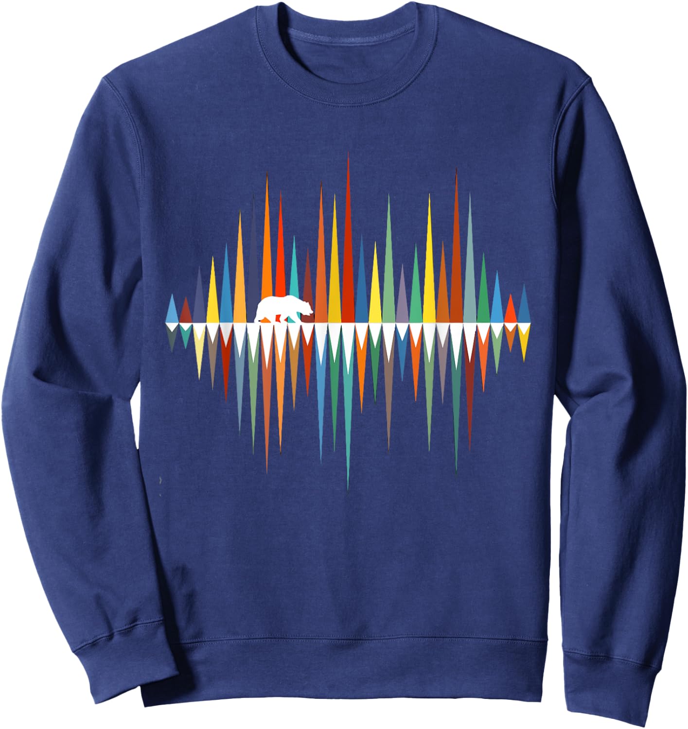 Trees Reflection Wildlife Nature Animal Bear Outdoor Forest Sweatshirt - Sweatshirt | Navy