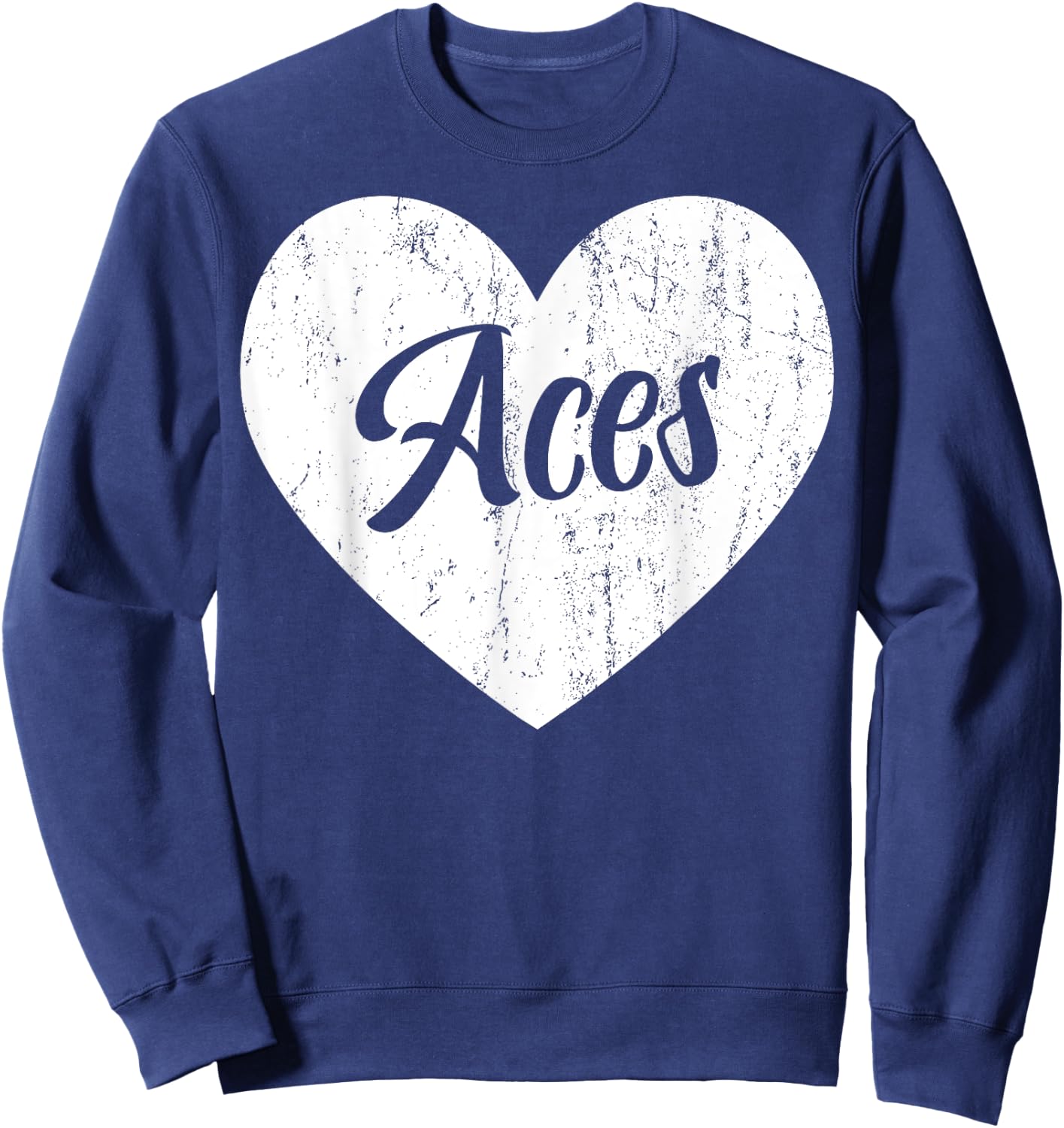 Aces School Sports Fan Team Spirit Mascot Heart Gift Sweatshirt - Sweatshirt | Navy