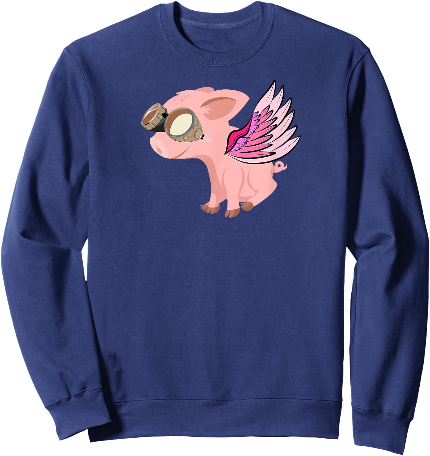 When Pigs Fly, Flying Pig Sweatshirt - Sweatshirt | Navy