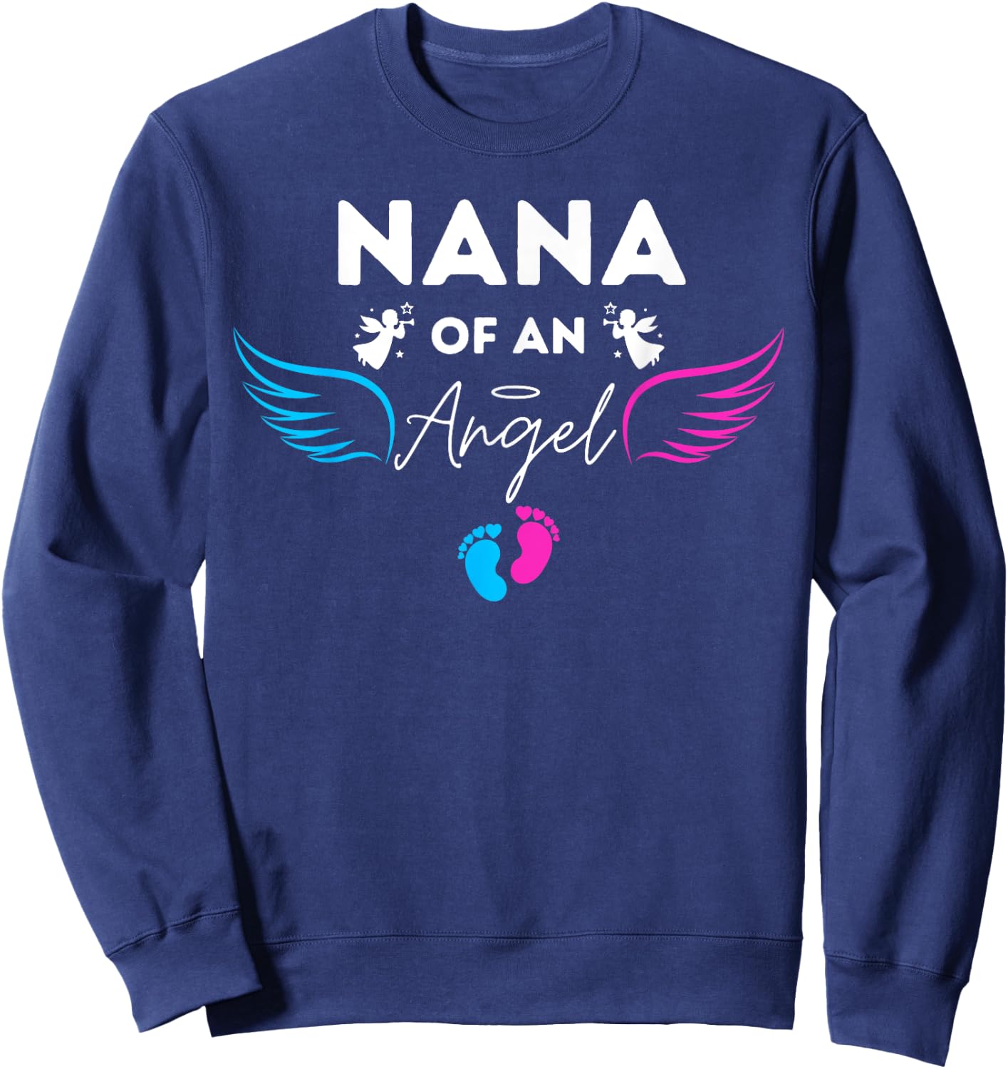 Nana Of An Angel Wings Baby Pregnancy Infant Loss October Sweatshirt - Sweatshirt | Navy