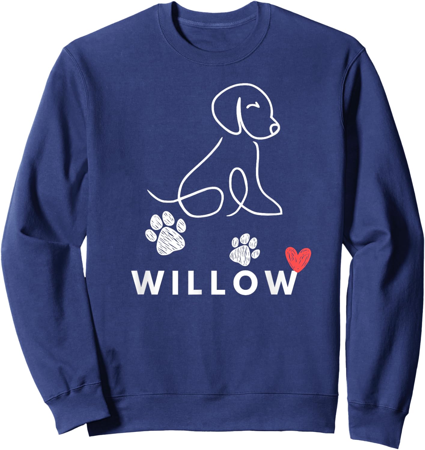 Willow Dog nametag Gift my Puppy Dog named Willow Sweatshirt - Sweatshirt | Navy