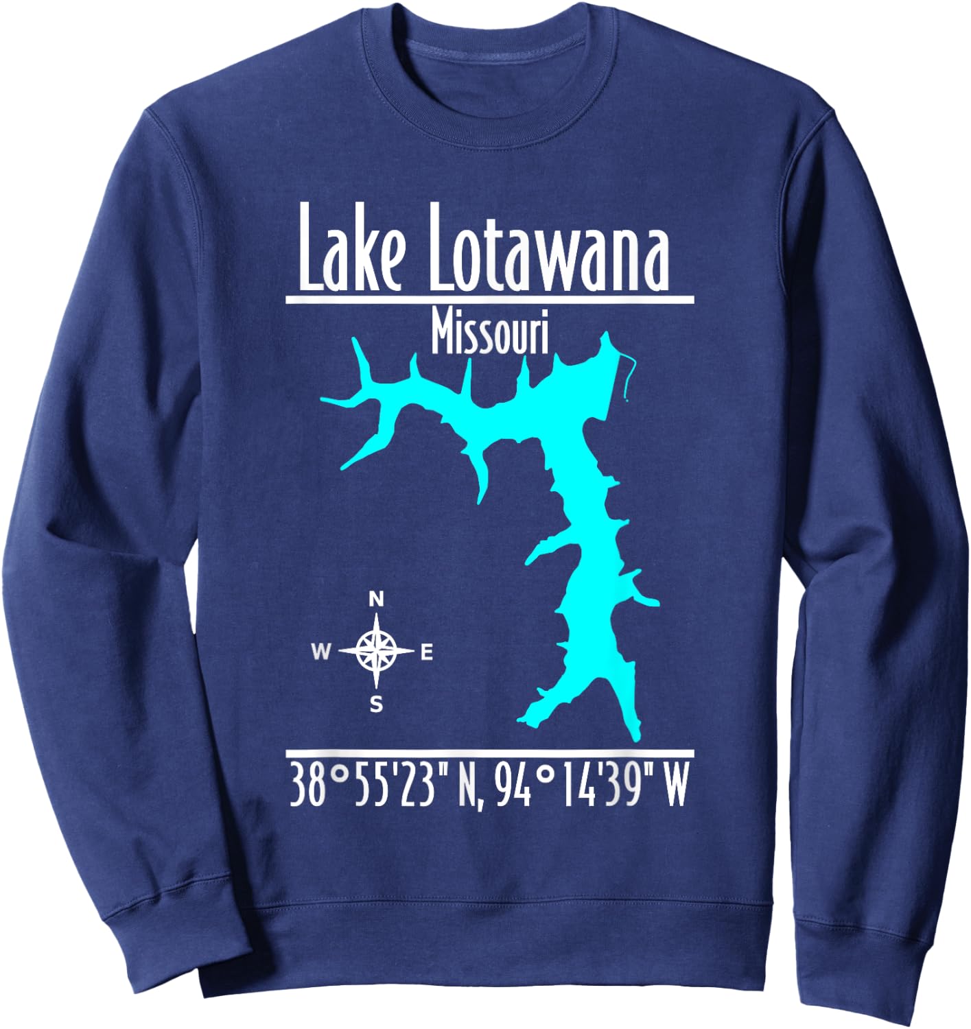 Modern Lake Lotawana, Missouri Sweatshirt - Sweatshirt | Navy