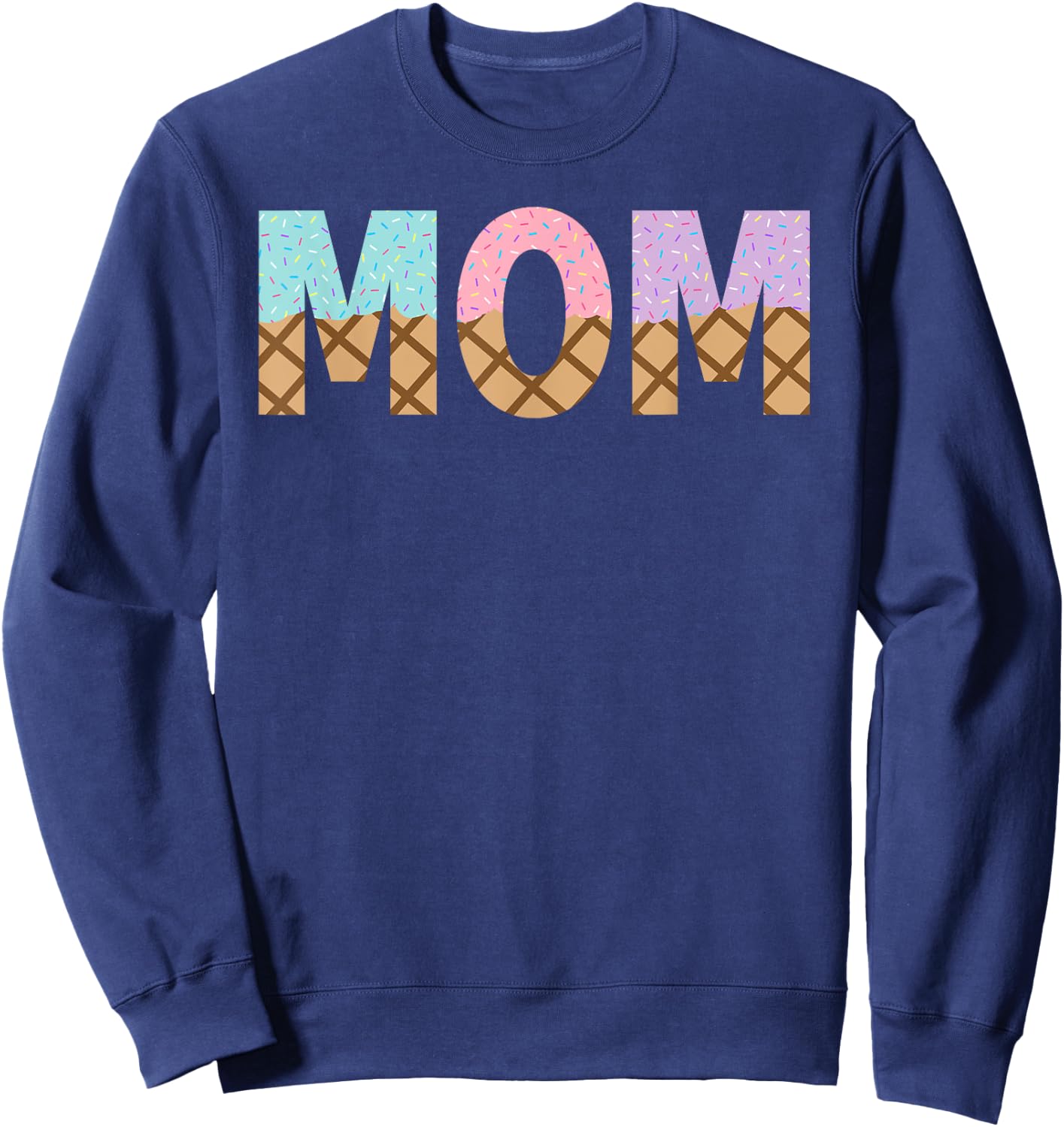 Mom Of 1st First Birthday Girl Ice Cream Sweatshirt - Sweatshirt | Navy