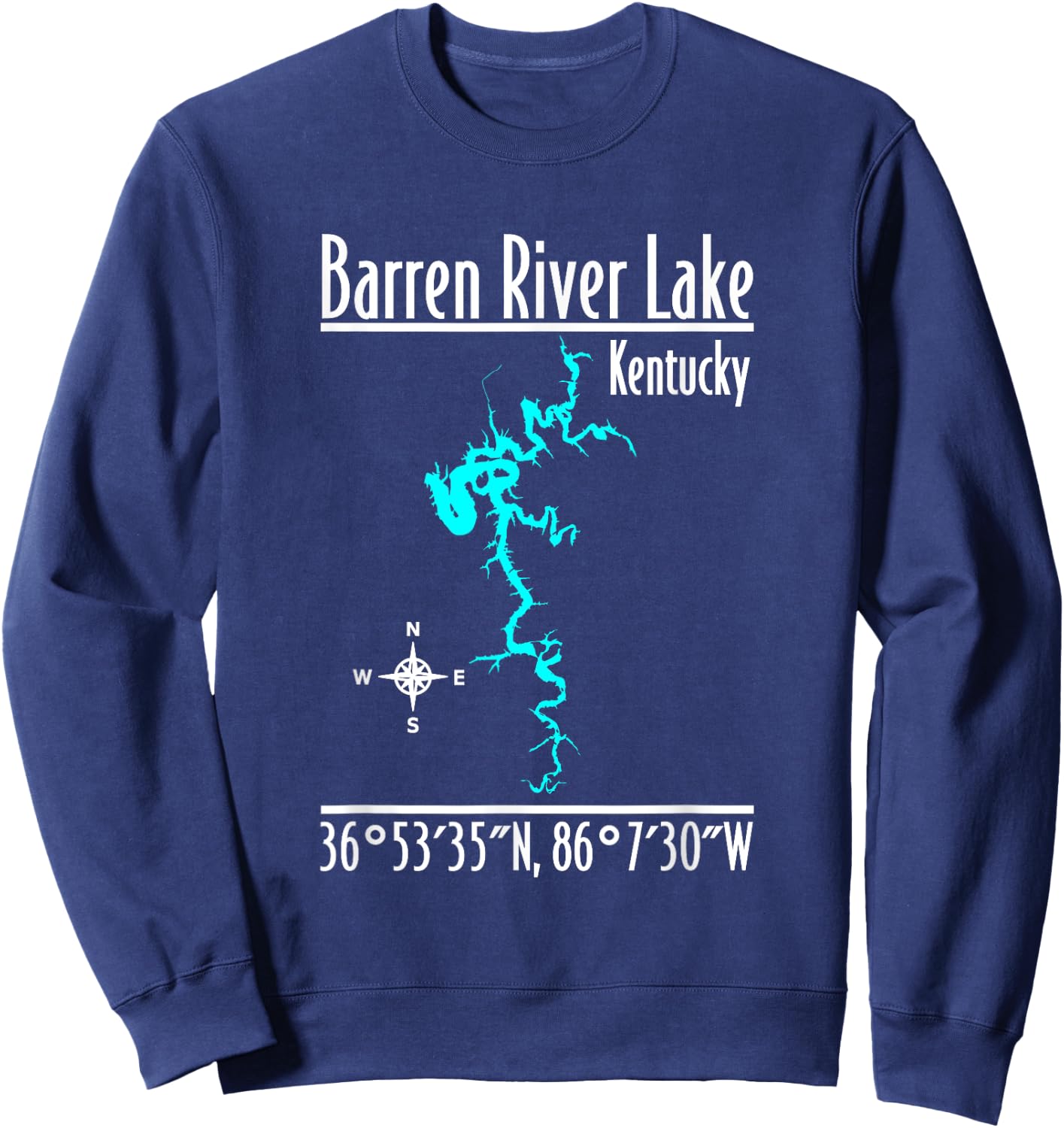 Modern Barren River Lake - Kentucky Sweatshirt - Sweatshirt | Navy