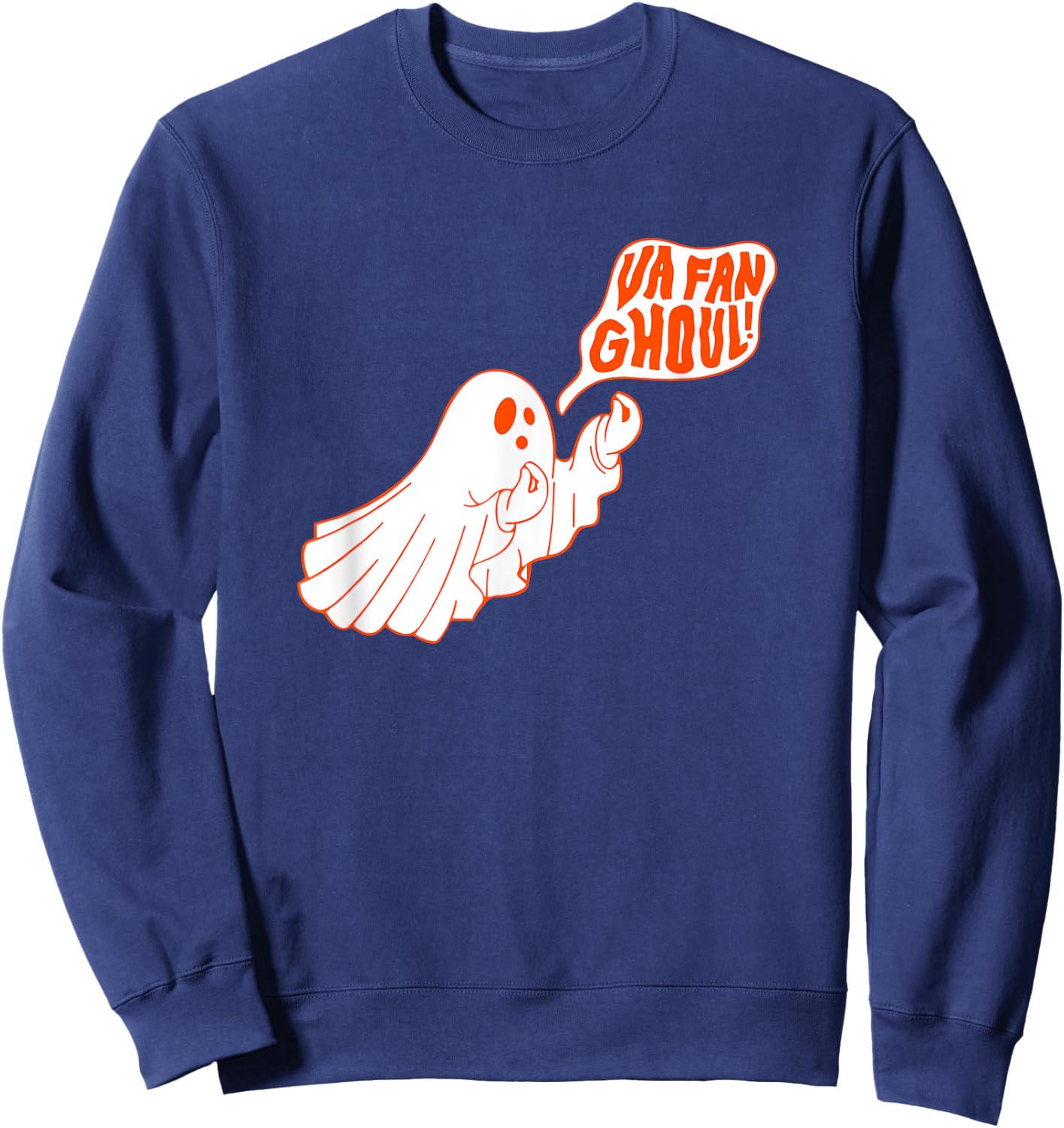 Va Fan Ghoul, Italian Ghost, Ghoul, Halloween Funny Sweatshirt - Sweatshirt | Navy