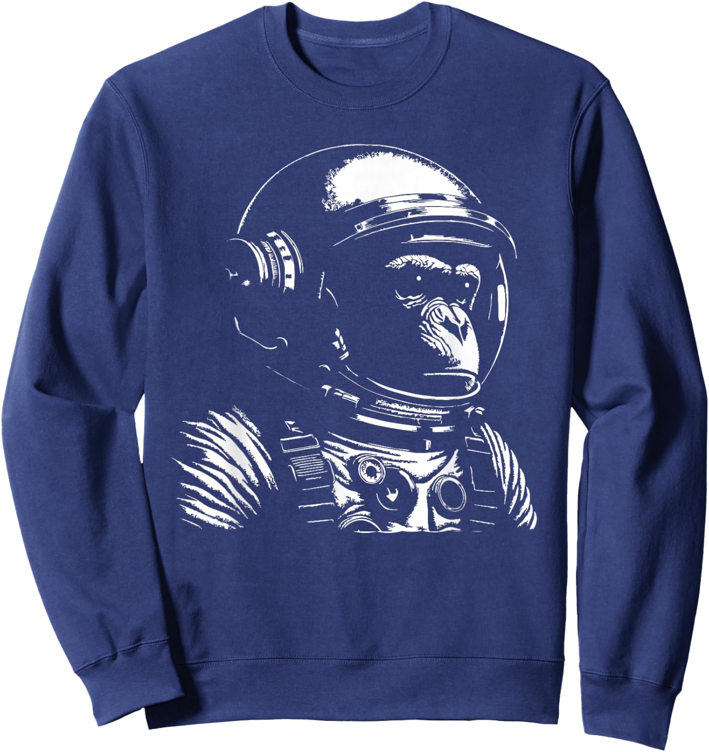 Vintage Space Travel Astronaut Monkey Sweatshirt - Sweatshirt | Navy