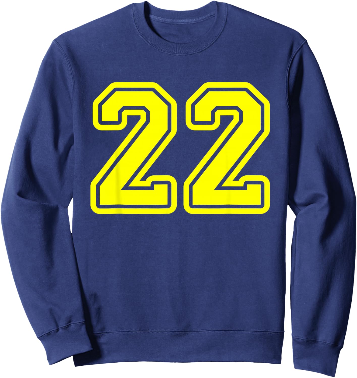 Number #22 Yellow Sport Number 22 Sweatshirt - Sweatshirt | Navy