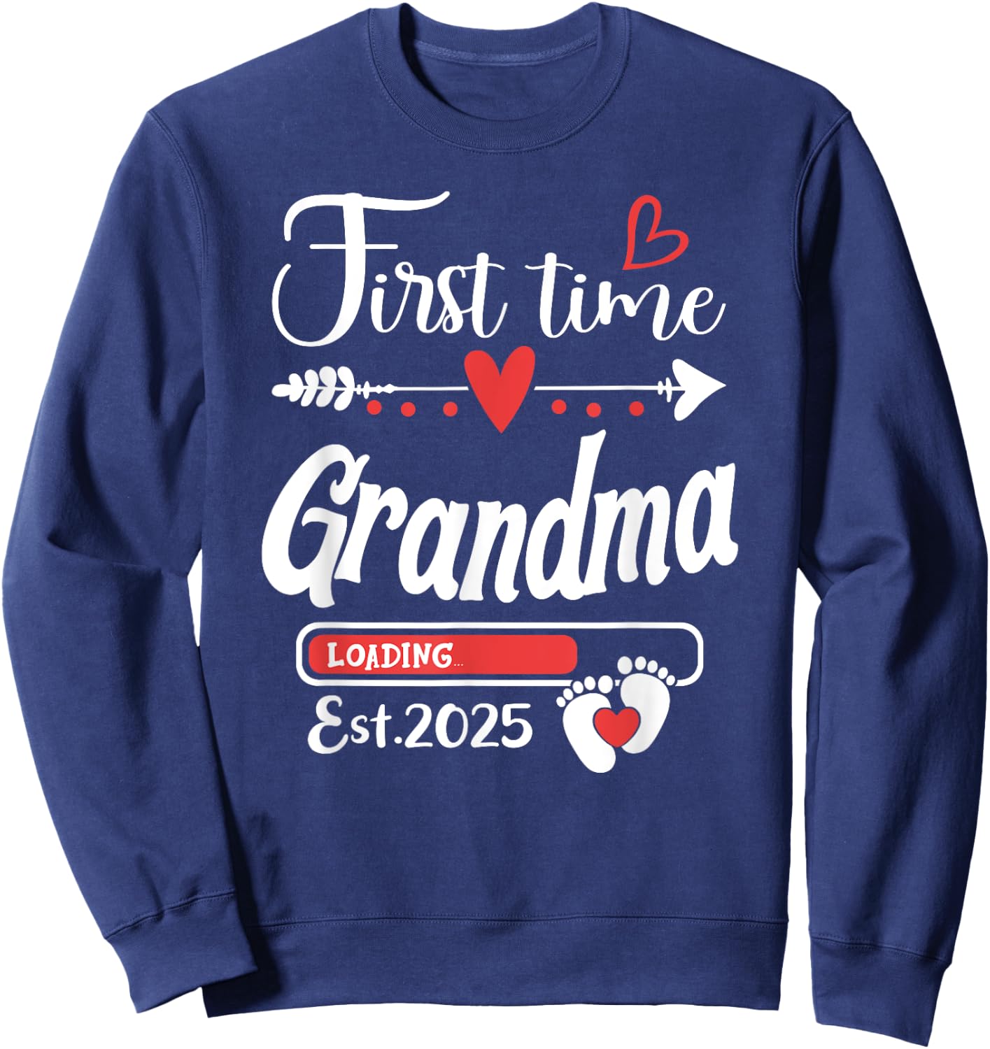 First time Grandma 2025 Soon to be Grandma, Baby Reveal Sweatshirt - Sweatshirt | Navy