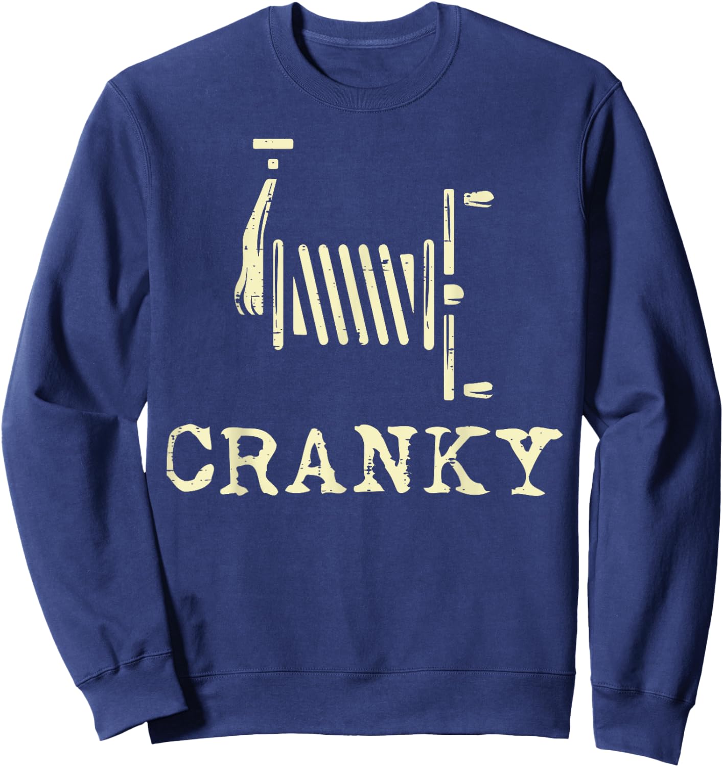 Cranky Fishing Reel Funny Crankbait Fisherman Dad Men Women Sweatshirt - Sweatshirt | Navy