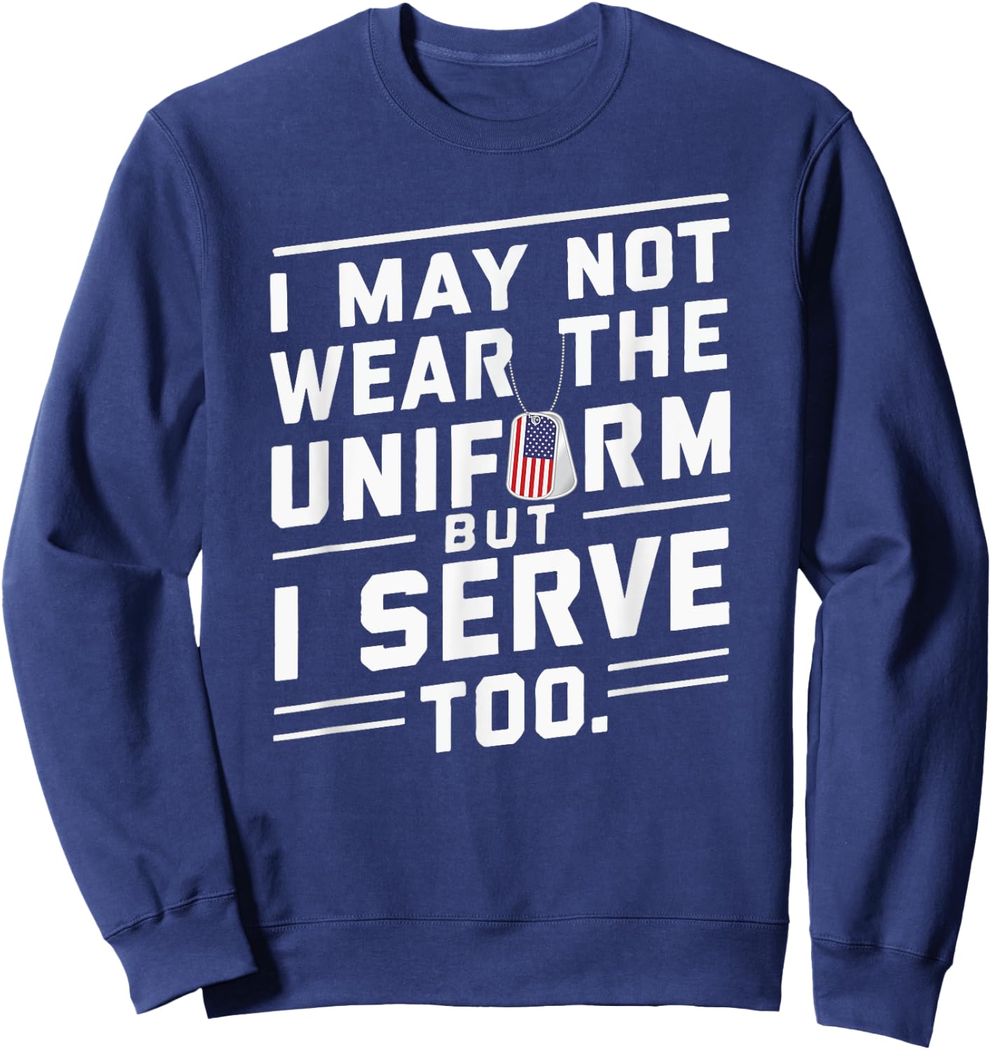 Army Wife Husband Proud Flag Dog Tag Military Spouse Day Women Girls Kids Sweatshirt - Sweatshirt | Navy