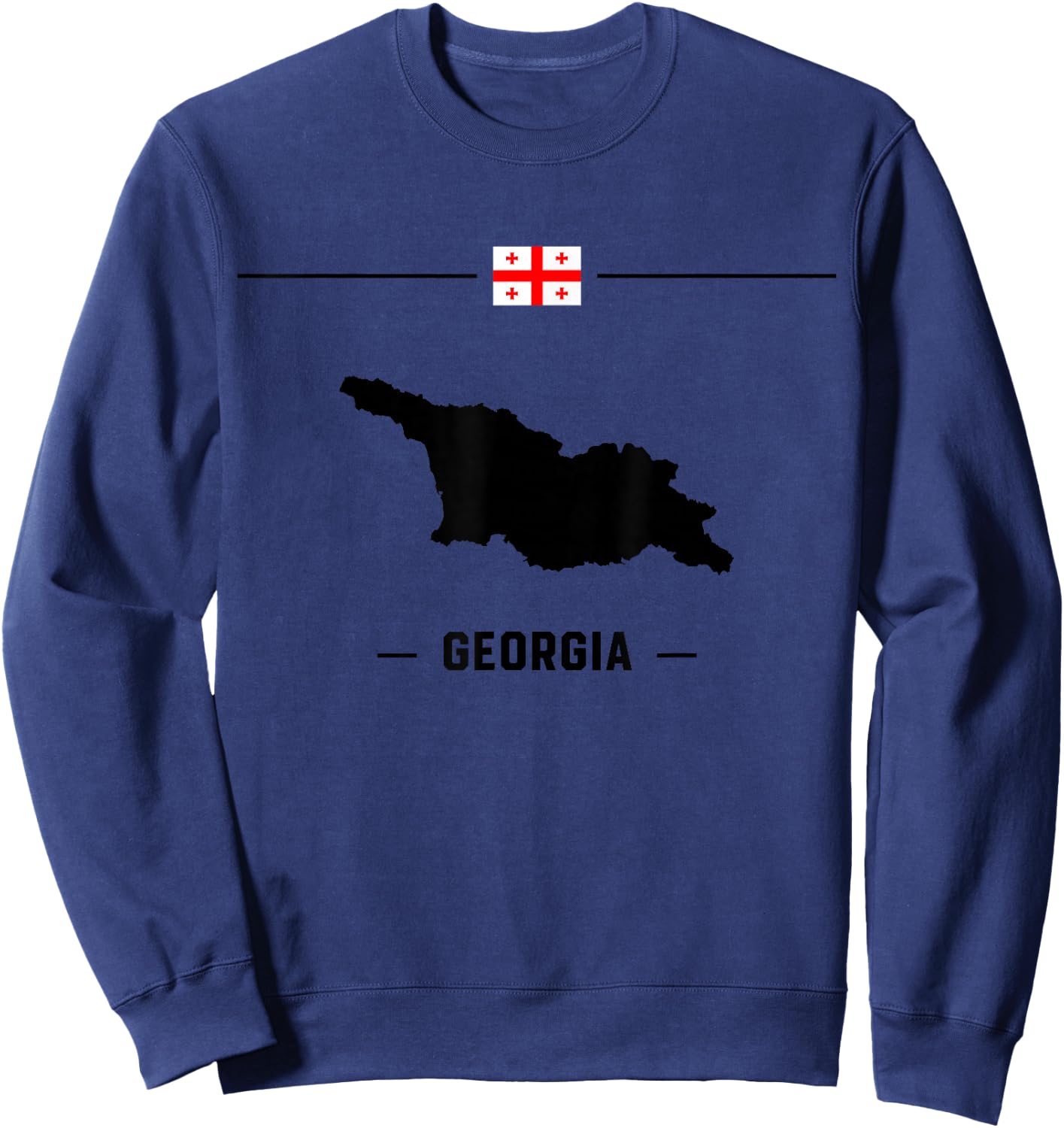 Georgian flag with map and name of the country Georgia Sweatshirt - Sweatshirt | Navy