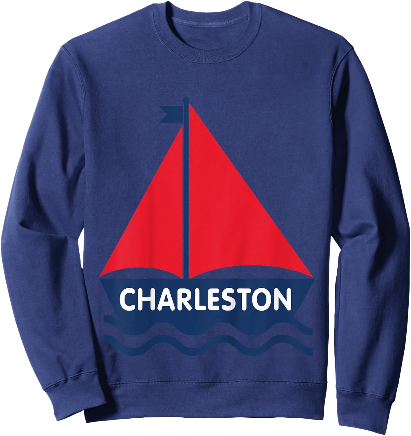 Charleston South Carolina Sailboat Boys Girls Toddlers Sweatshirt - Sweatshirt | Navy