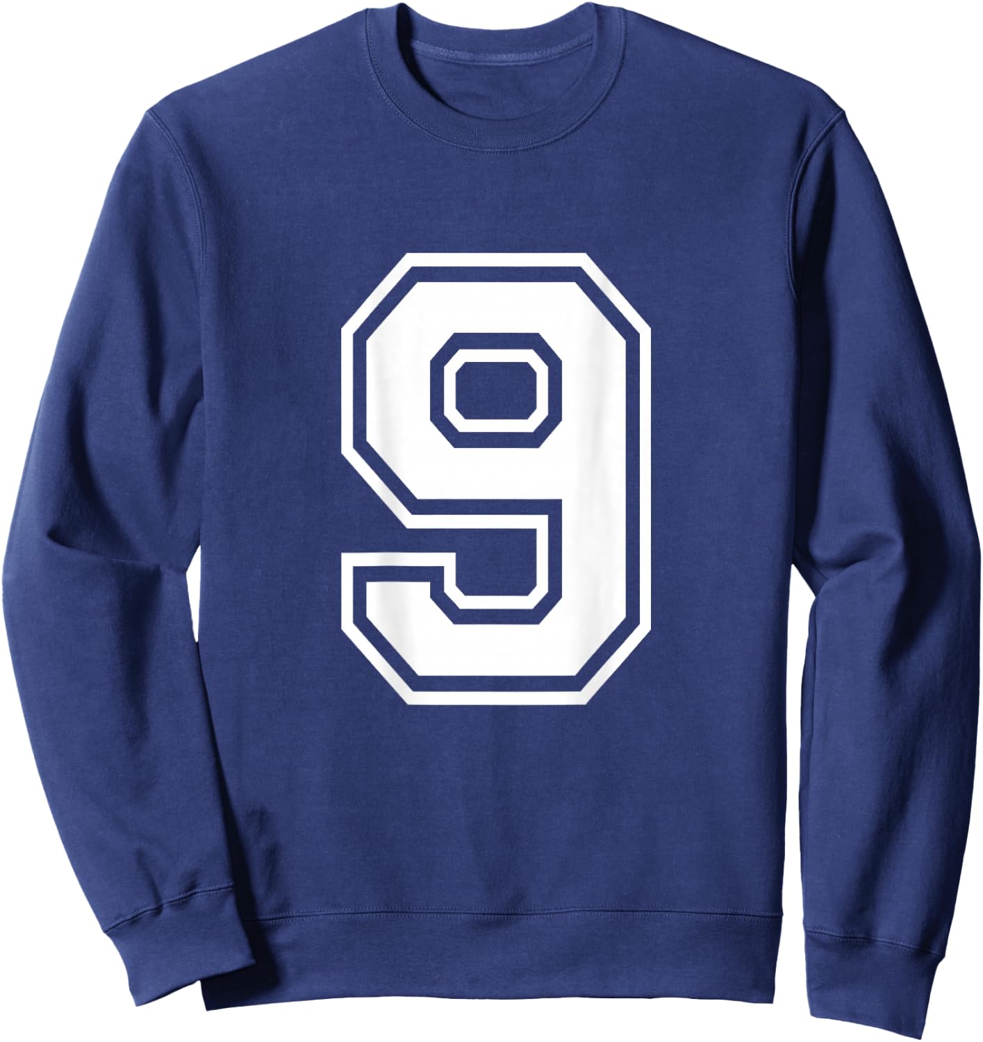 Number 9 Shirt Sports Player Number BACK of Shirt Sweatshirt - Sweatshirt | Navy