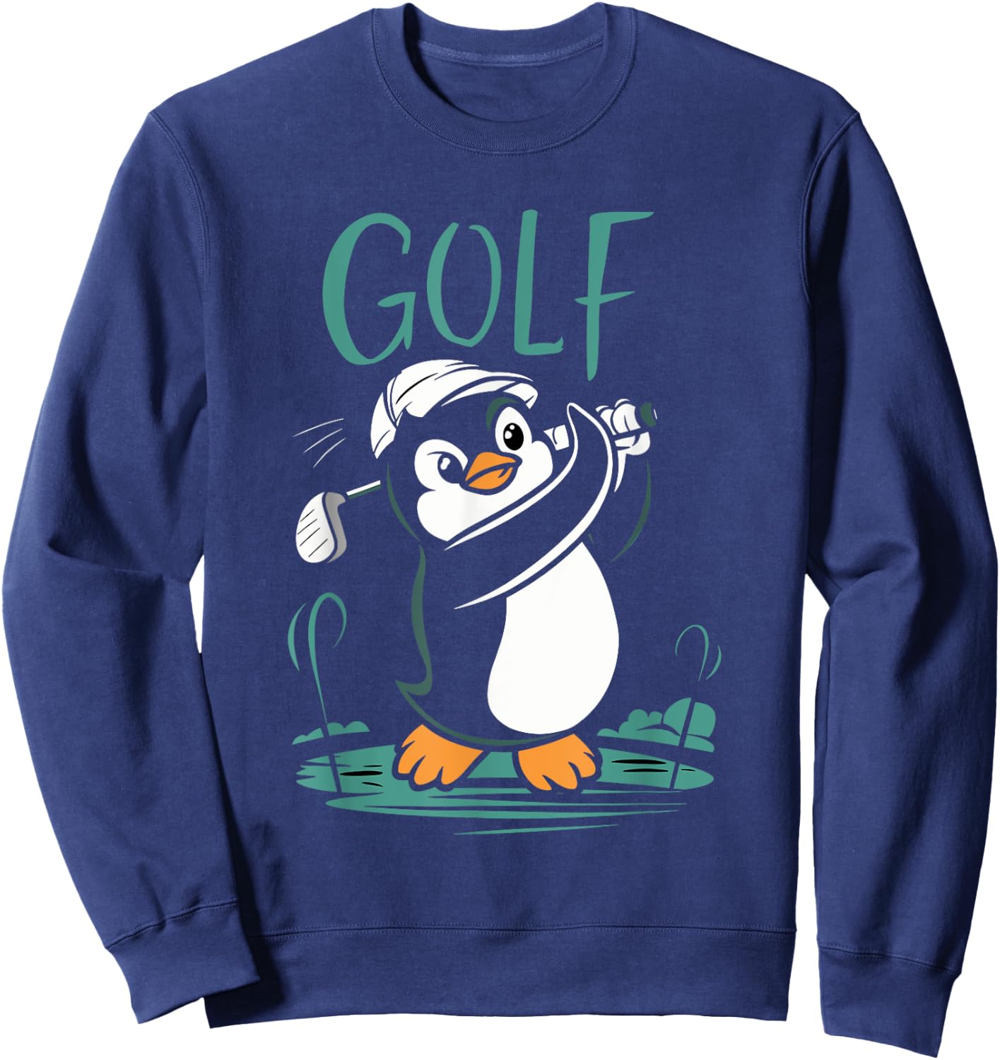 Golf Penguin Golfing Golf Player Cute Golfer Sweatshirt - Sweatshirt | Navy