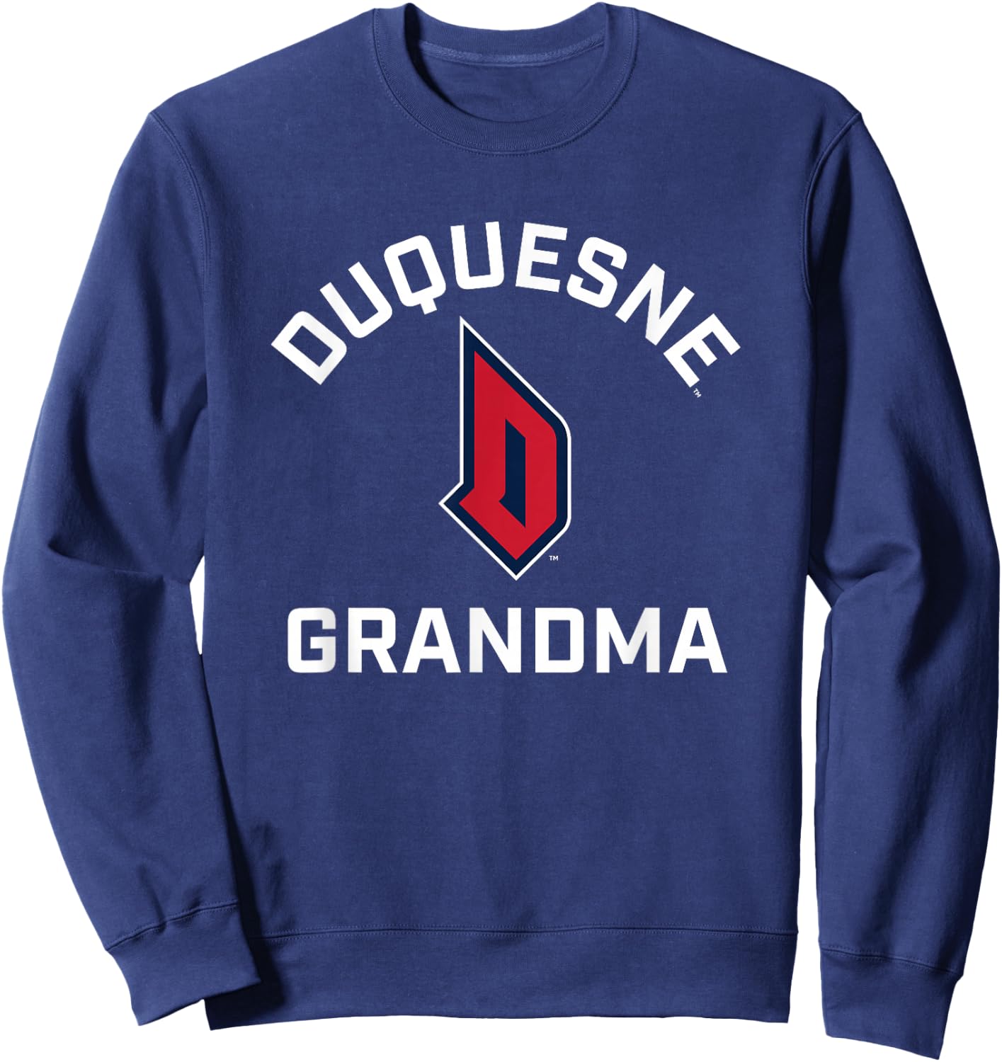 Duquesne University Dukes Arched Grandma Sweatshirt - Sweatshirt | Navy
