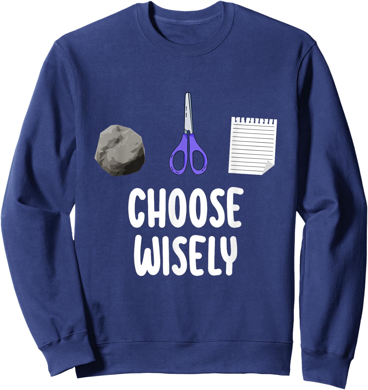Rock Paper Scissors Hand Game Shirt Funny Choose Wisely Kids Sweatshirt - Sweatshirt | Navy