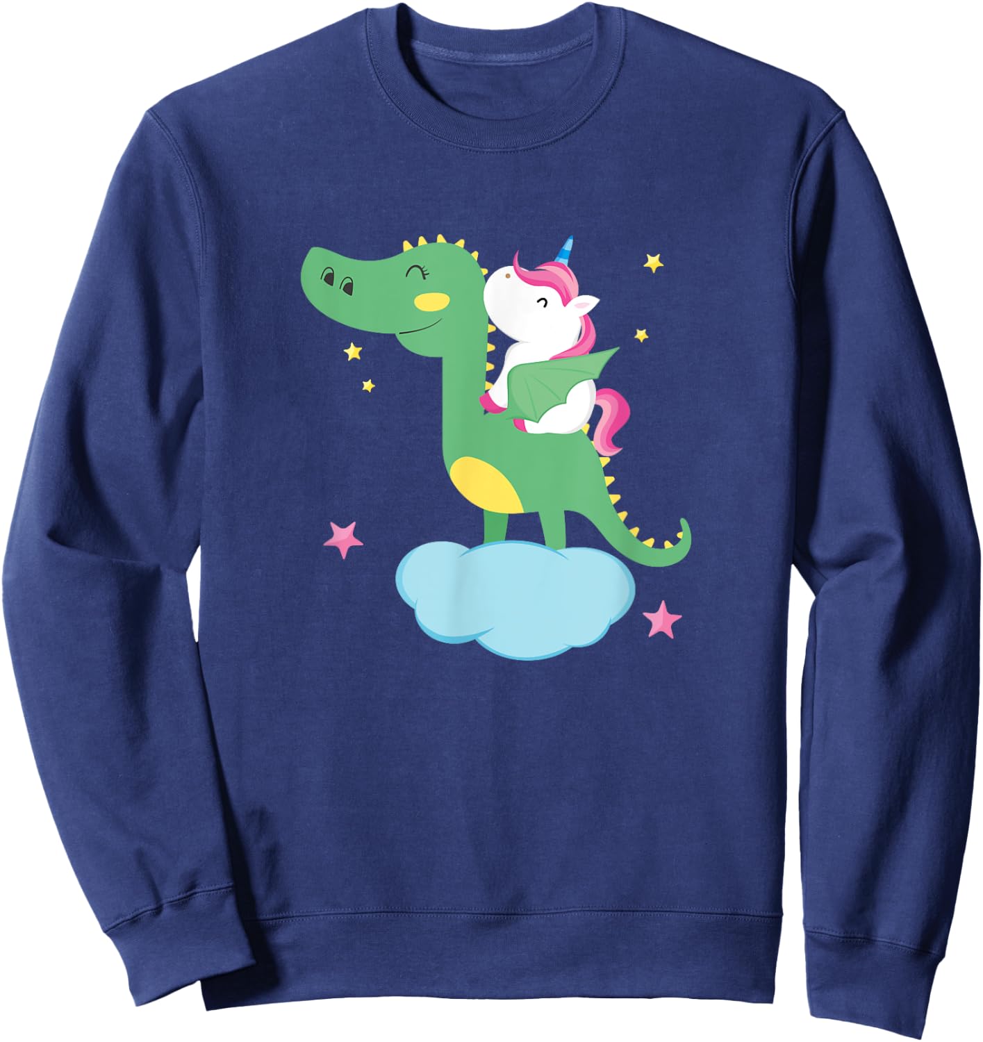 Cute Unicorn Riding Dragon - Boy Girls Kids Gift Sweatshirt - Sweatshirt | Navy