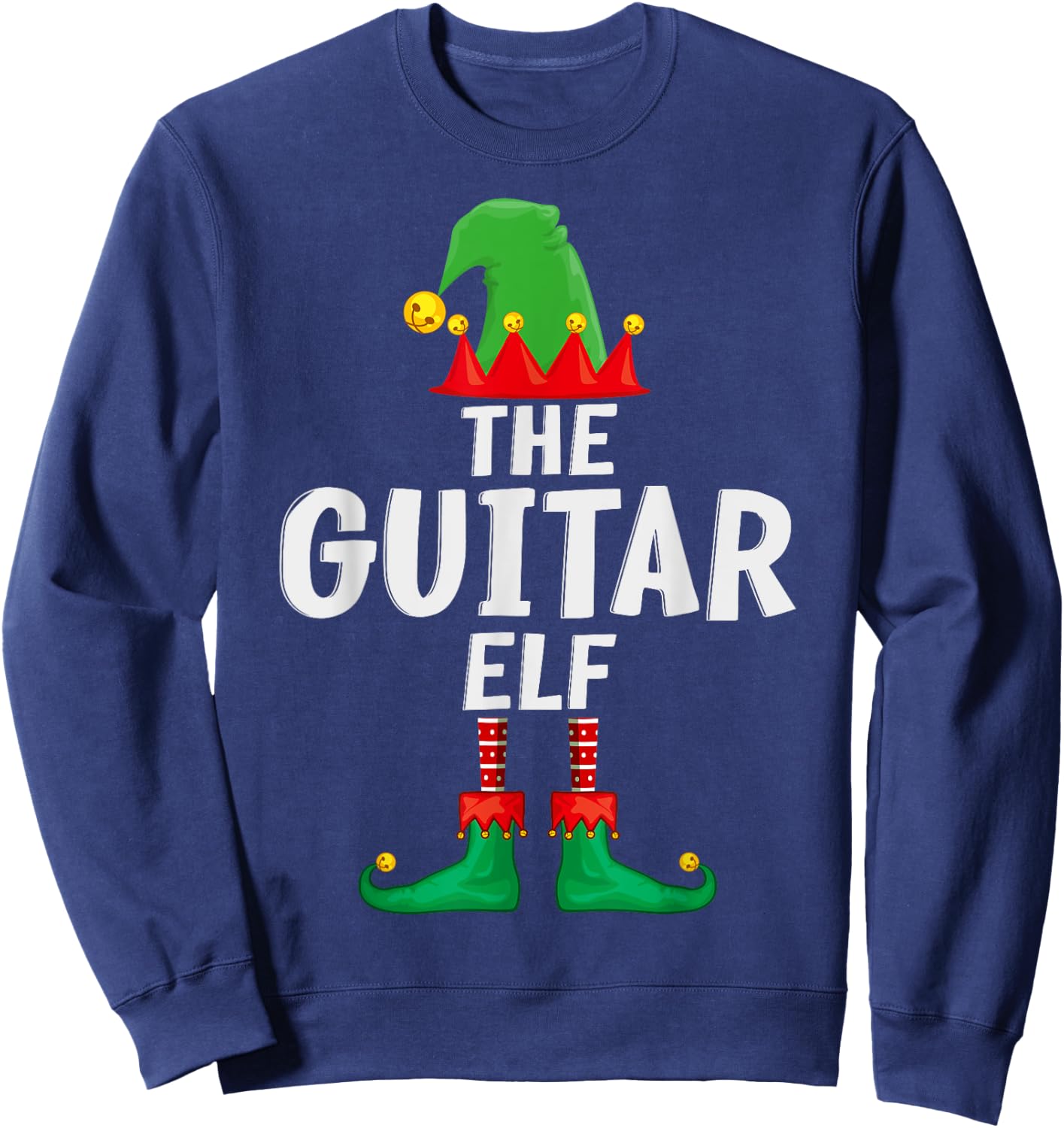 The Guitar Elf Matching Family Christmas Sweatshirt - Sweatshirt | Navy