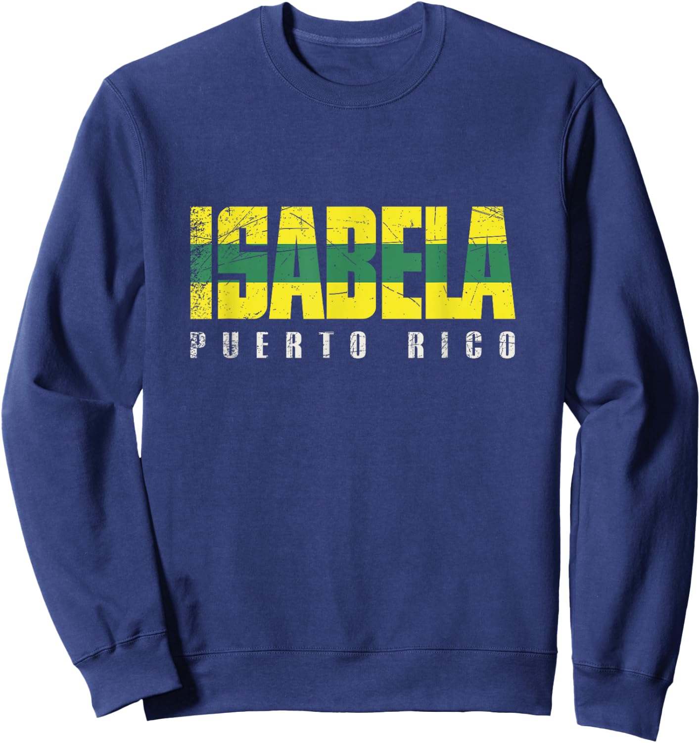 Isabela City in Puerto Rico, Isabela Flag Sweatshirt - Sweatshirt | Navy