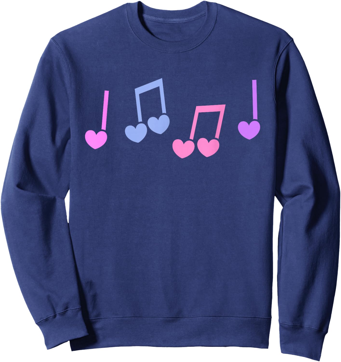 Music Heart Music Note Funny Musician Kids Girls Music Sweatshirt - Sweatshirt | Navy