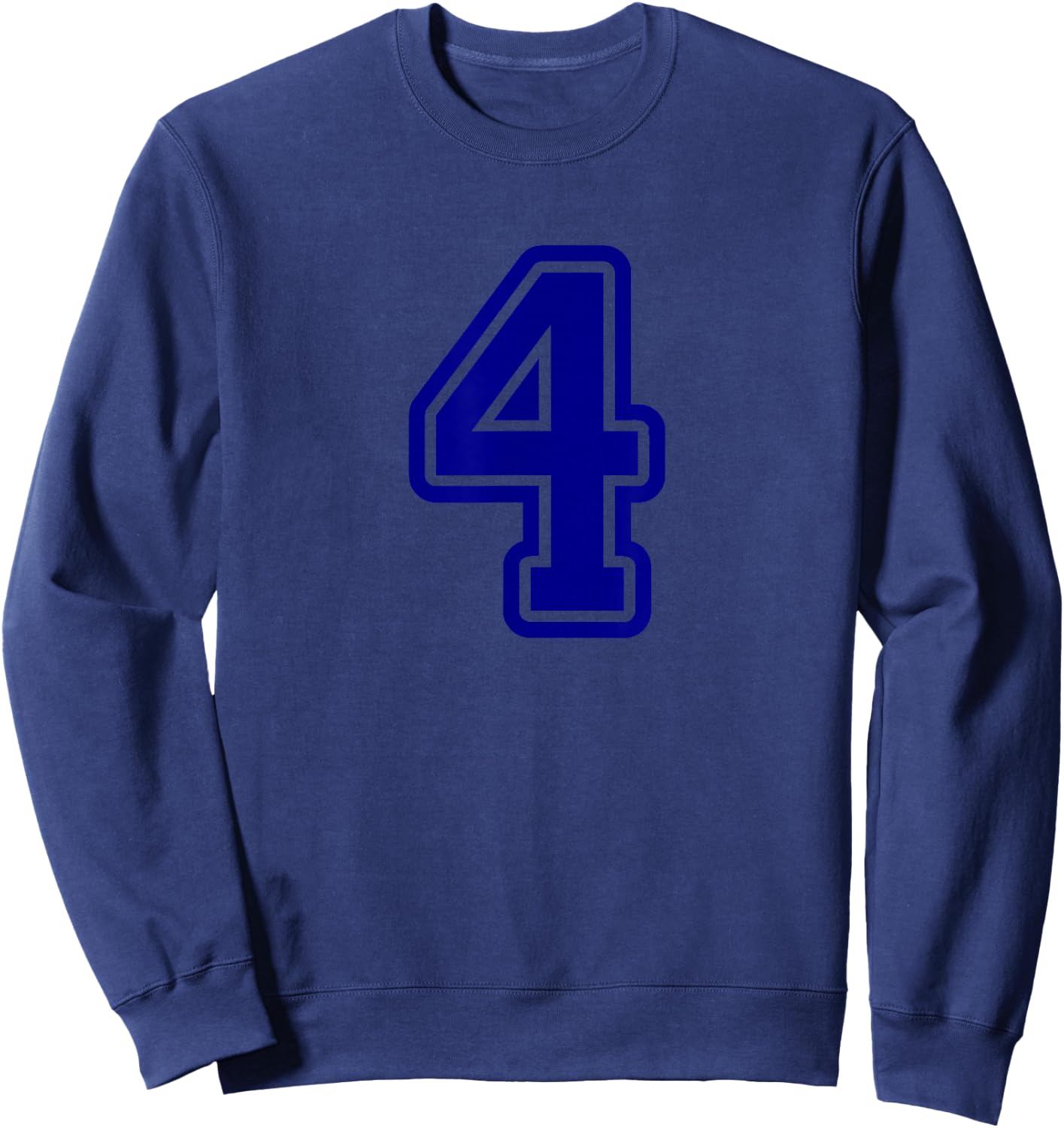 Number #4 Sport Blue Varsity Number Sweatshirt - Sweatshirt | Navy