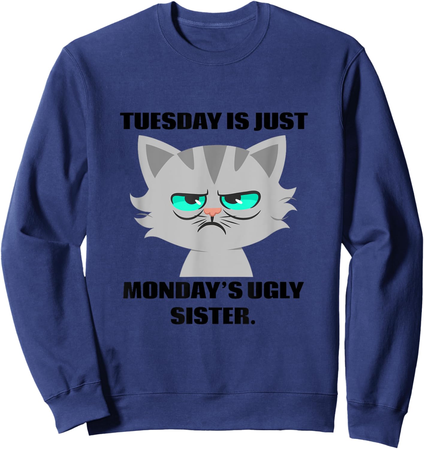 Tuesday Is Just Monday's Ugly Sister Funny Boy's T Shirt Sweatshirt - Sweatshirt | Navy