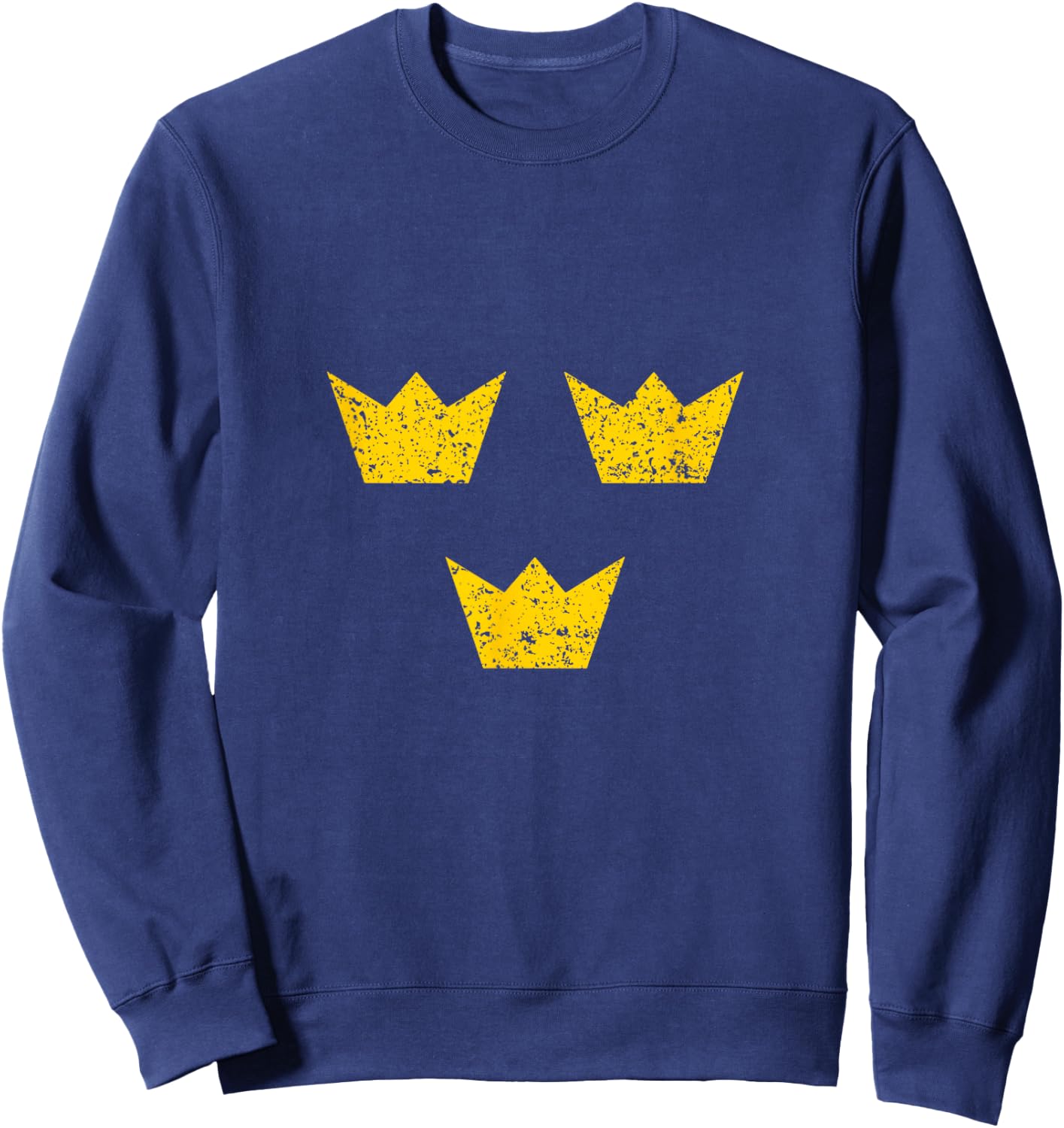 Sweden Crowns Swedish Flag Sverige Pride Vintage Souvenir Sweatshirt - Sweatshirt | Navy