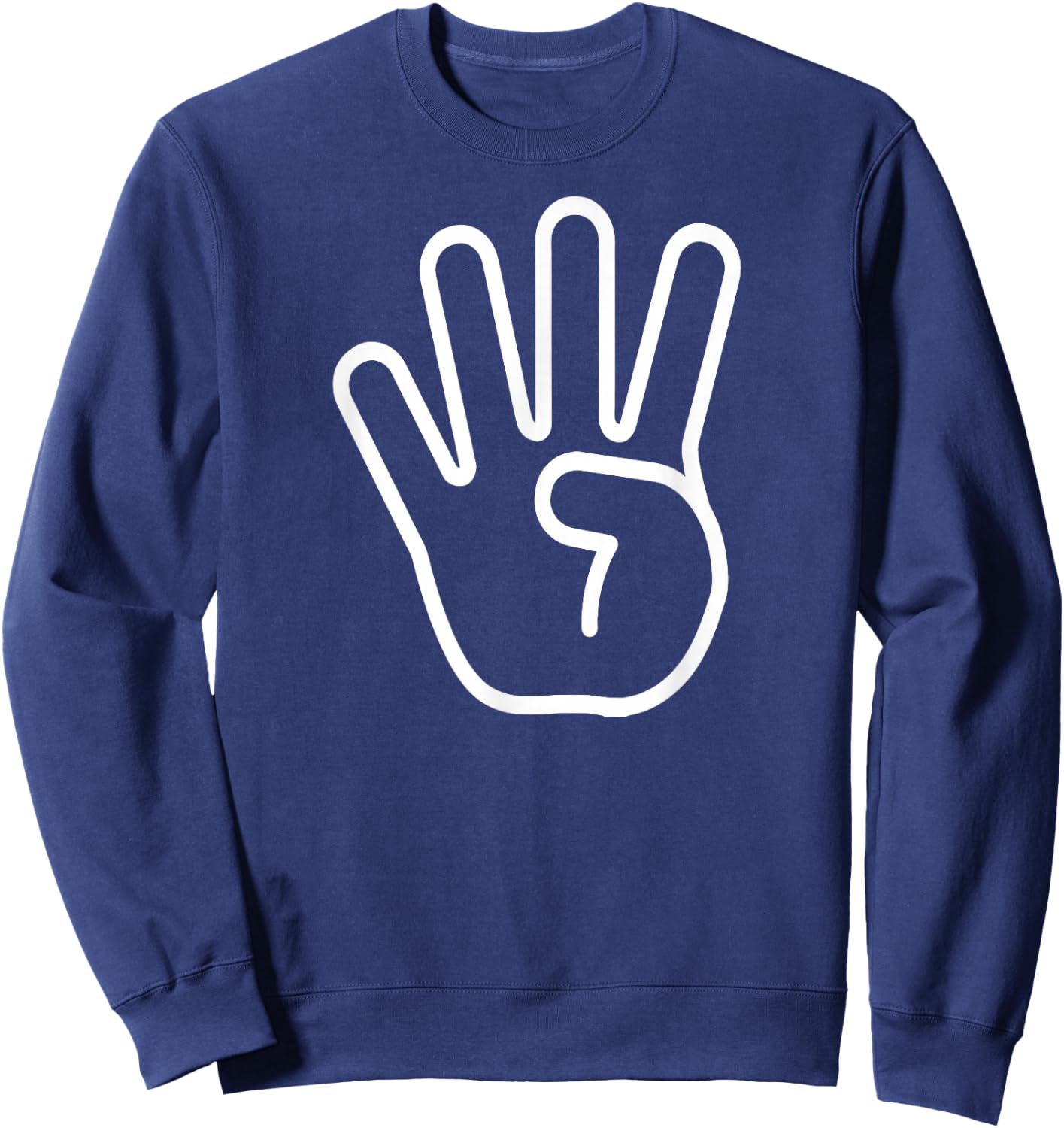 Kids 4th Birthday Fingers Four Years Old Boys Girls Sweatshirt - Sweatshirt | Navy
