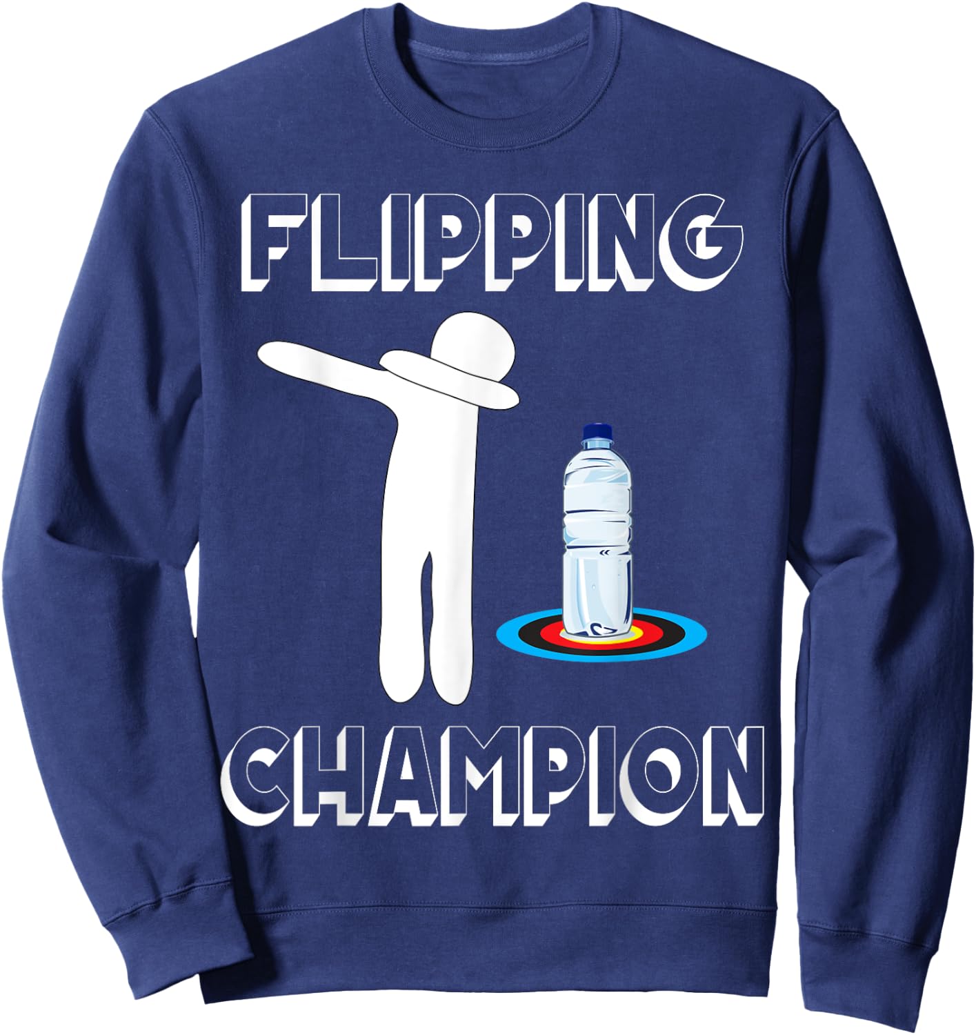 Water Bottle Flipping Dabbing Flipping Champion Sweatshirt - Sweatshirt | Navy