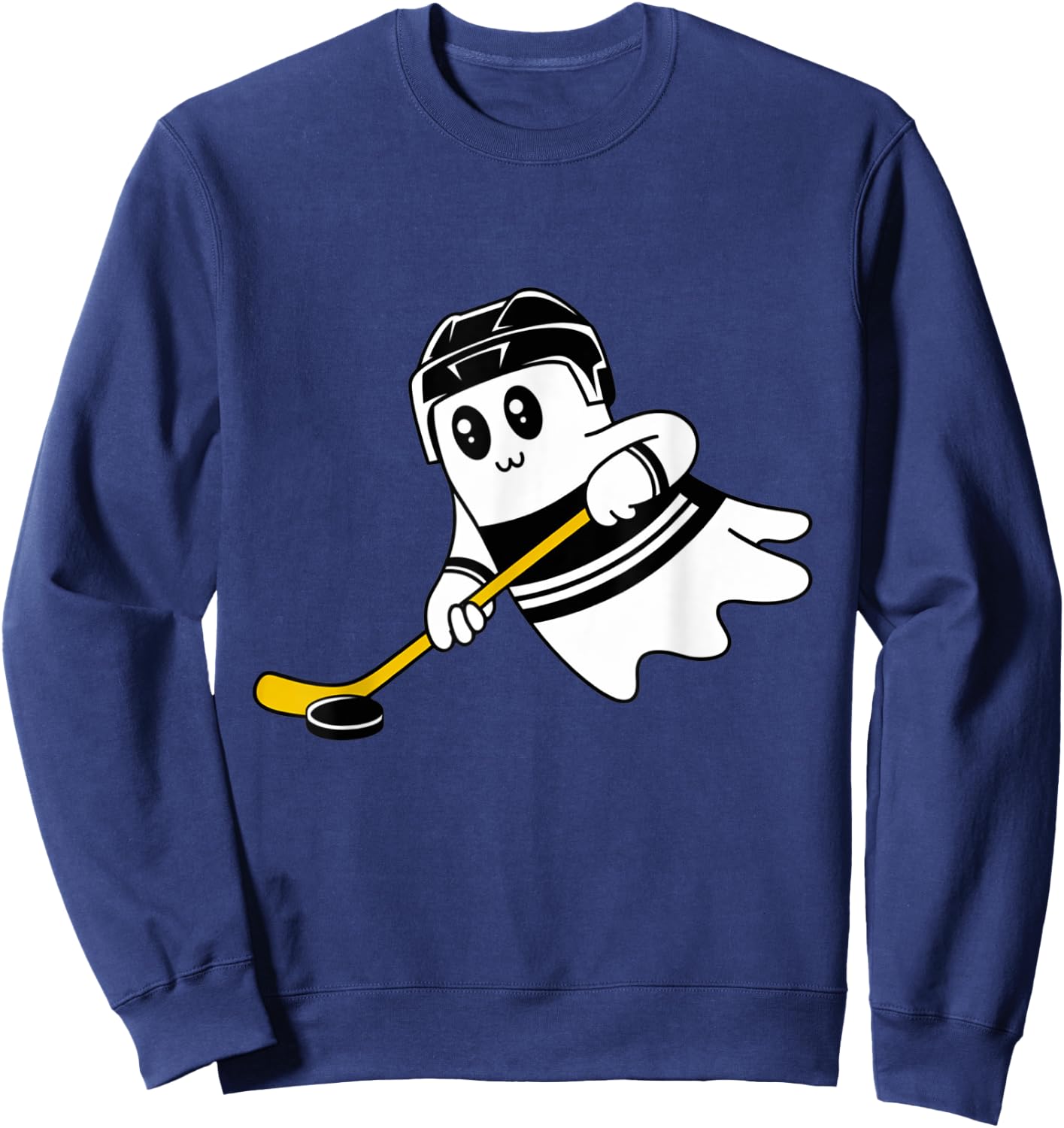 Ghost Playing Ice Hockey Halloween Costume Sports Men Boys Sweatshirt - Sweatshirt | Navy