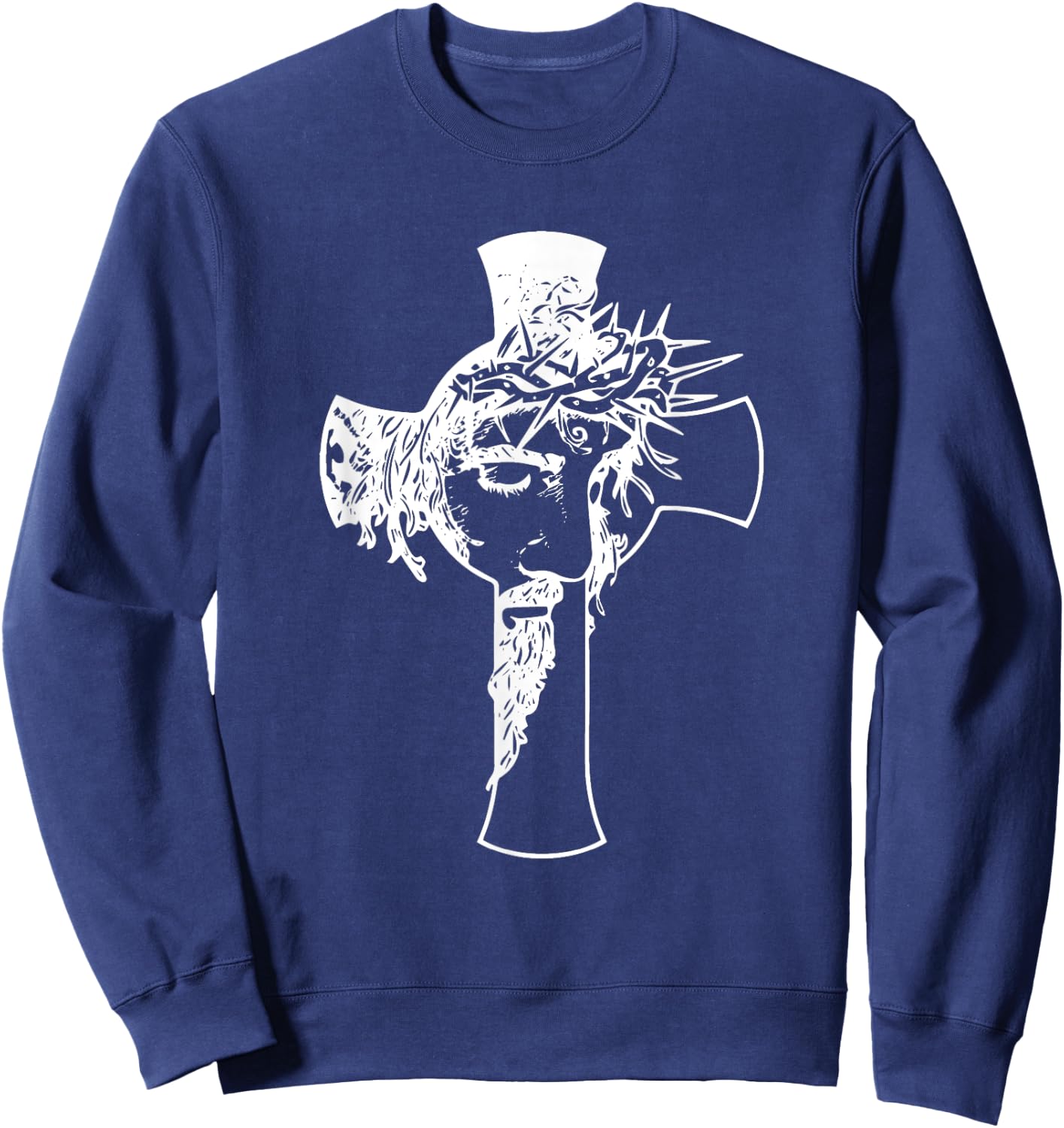 Crucifix jesus christ Cross Christianity Christian Love Sweatshirt - Sweatshirt | Navy