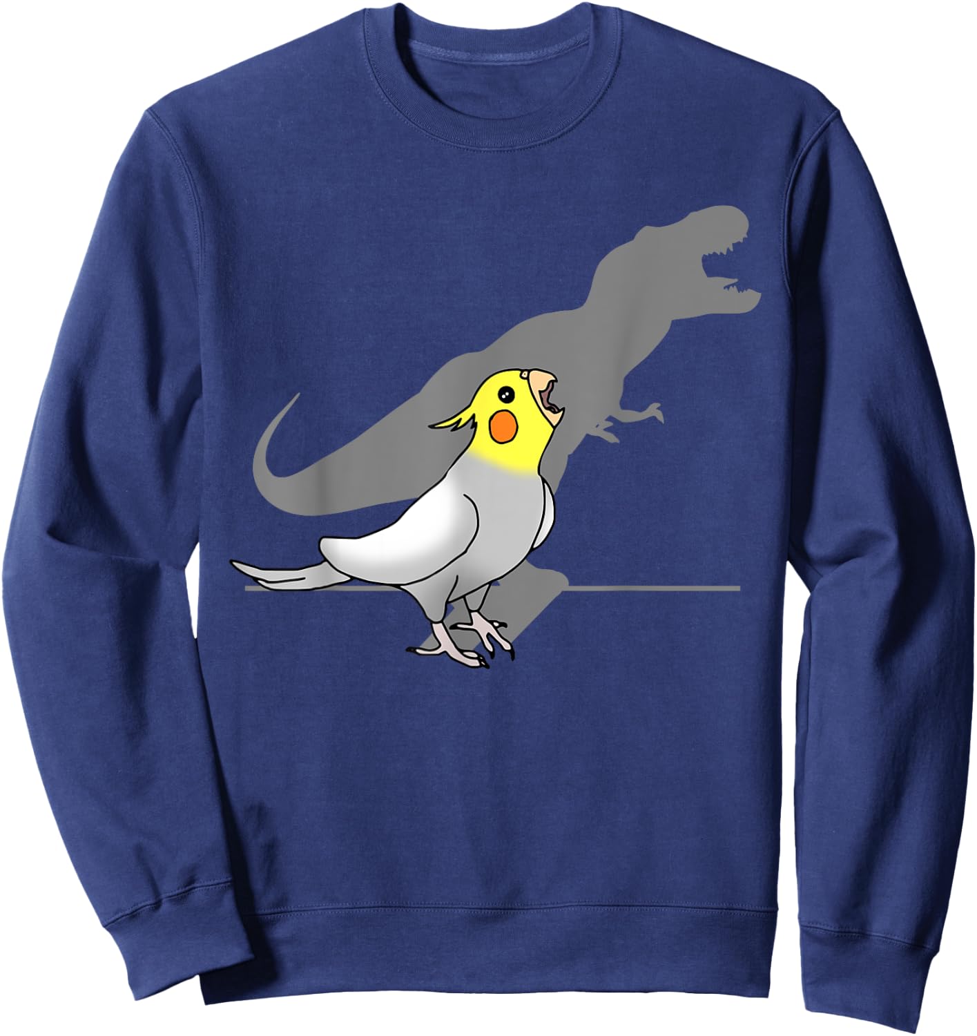 Cute Screaming Parrot Funny T-Rex Cockatiel Sweatshirt - Sweatshirt | Navy