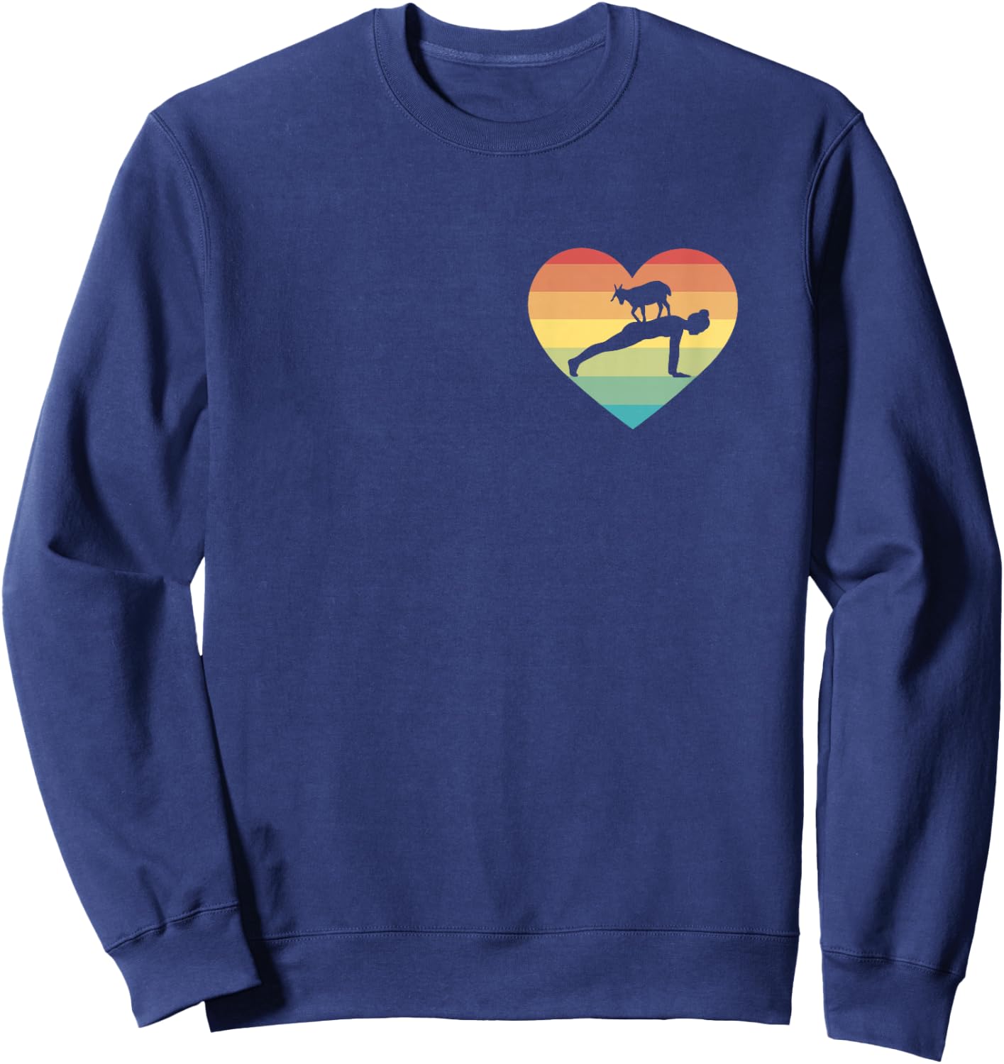 Goat Yoga Heart nny Meditation Zen Namaste Goat Yoga Girls Sweatshirt - Sweatshirt | Navy