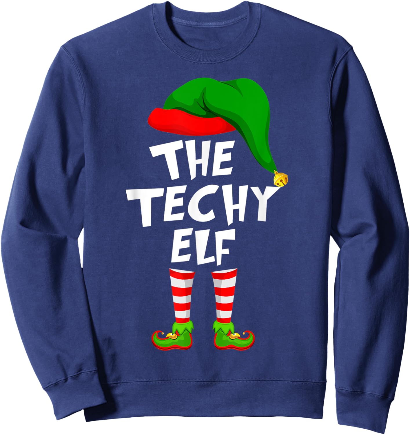 Funny Matching Family Christmas The Techy Elf Sweatshirt - Sweatshirt | Navy