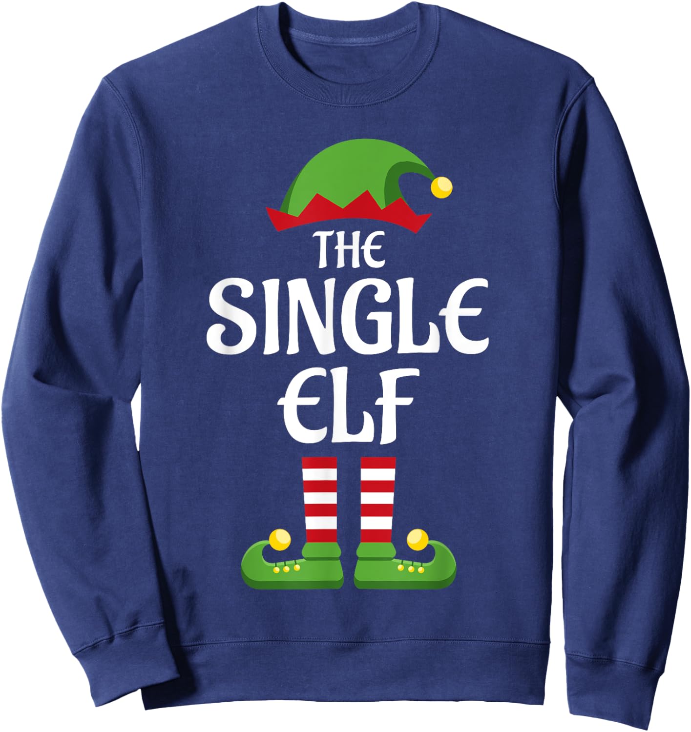 Single Elf Family Matching Group Christmas Sweatshirt - Sweatshirt | Navy