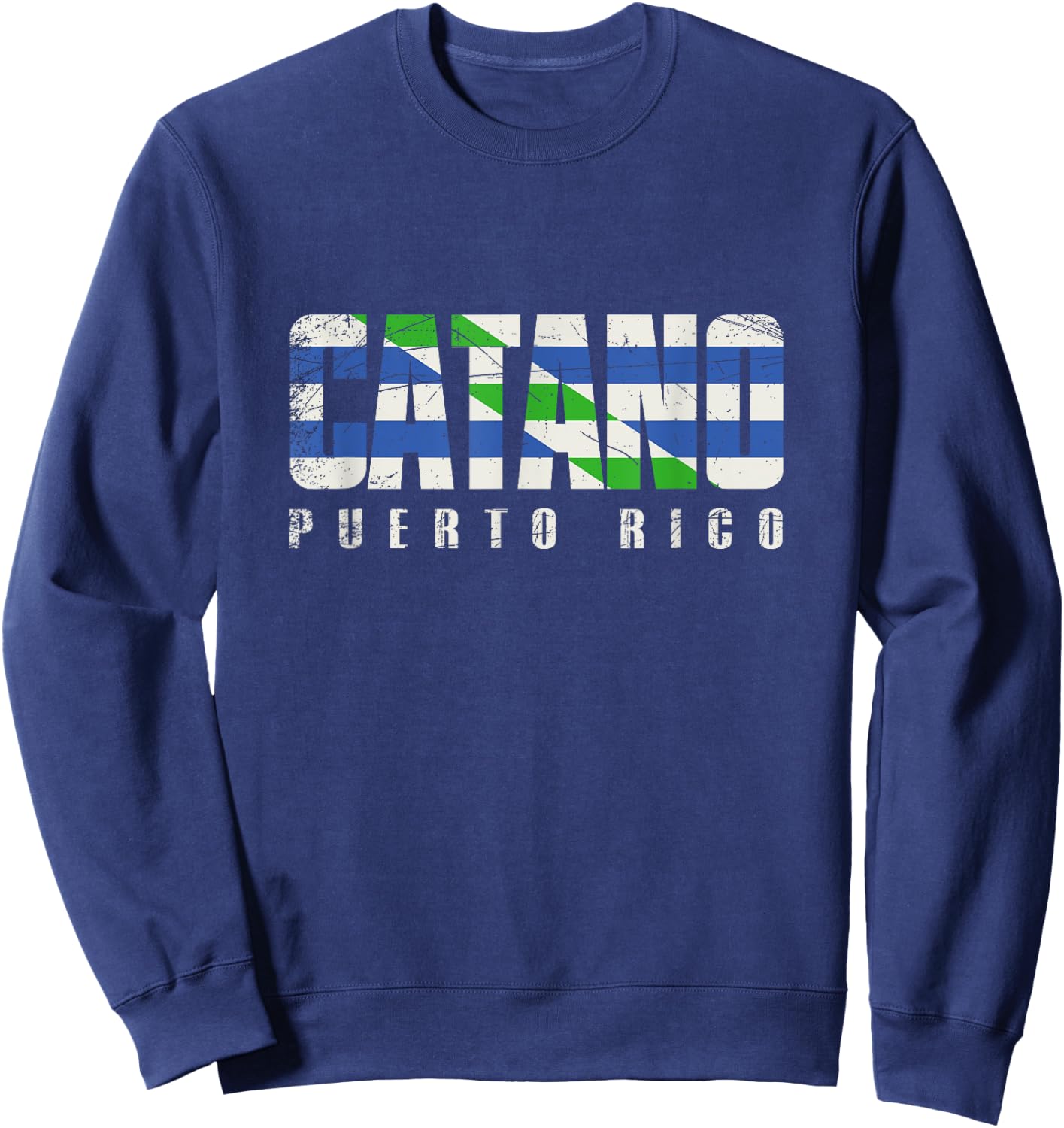 Cataño City in Puerto Rico, Cataño Flag Sweatshirt - Sweatshirt | Navy