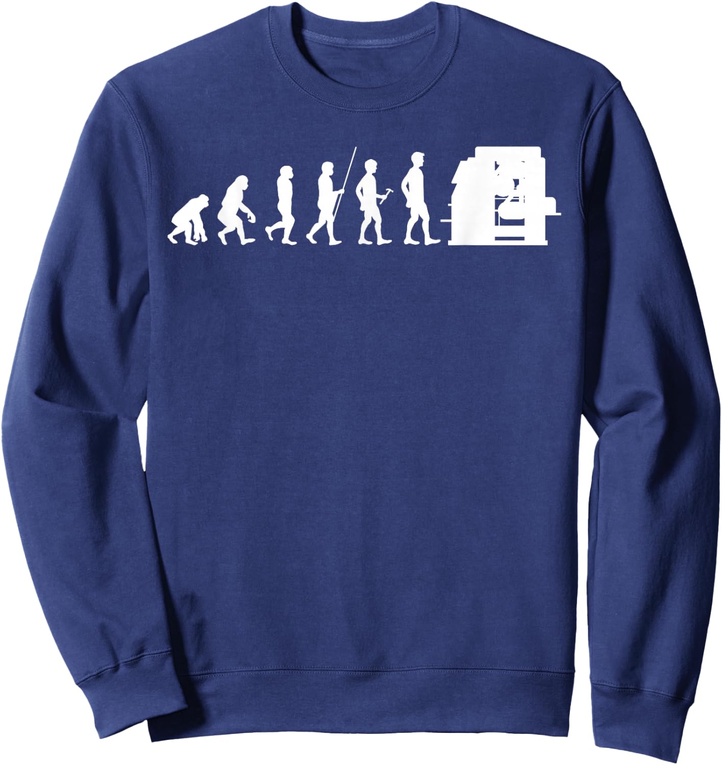 CNC Machine Operator Evolution for CNC Machinist Sweatshirt - Sweatshirt | Navy