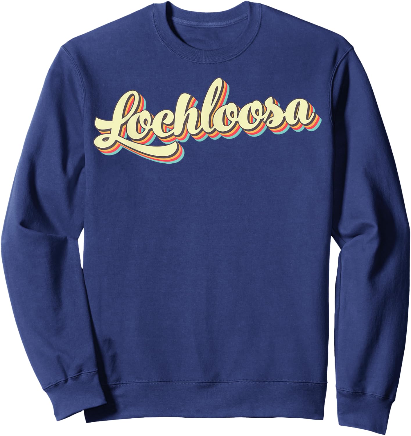Lochloosa Retro Art Baseball Font Vintage Sweatshirt - Sweatshirt | Navy