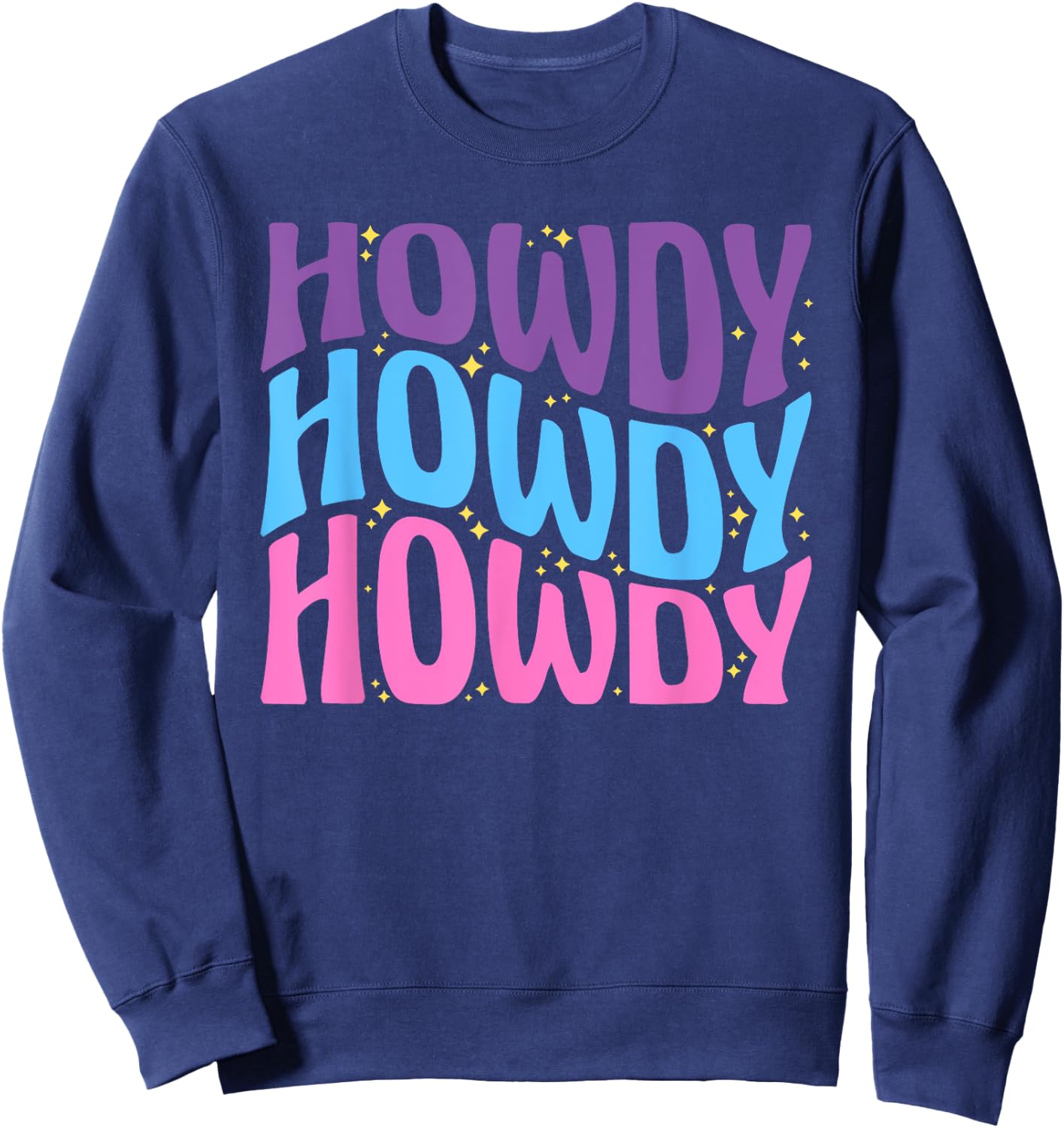 Howdy Cute Farming lettering Cowboy Girl Sweatshirt - Sweatshirt | Navy